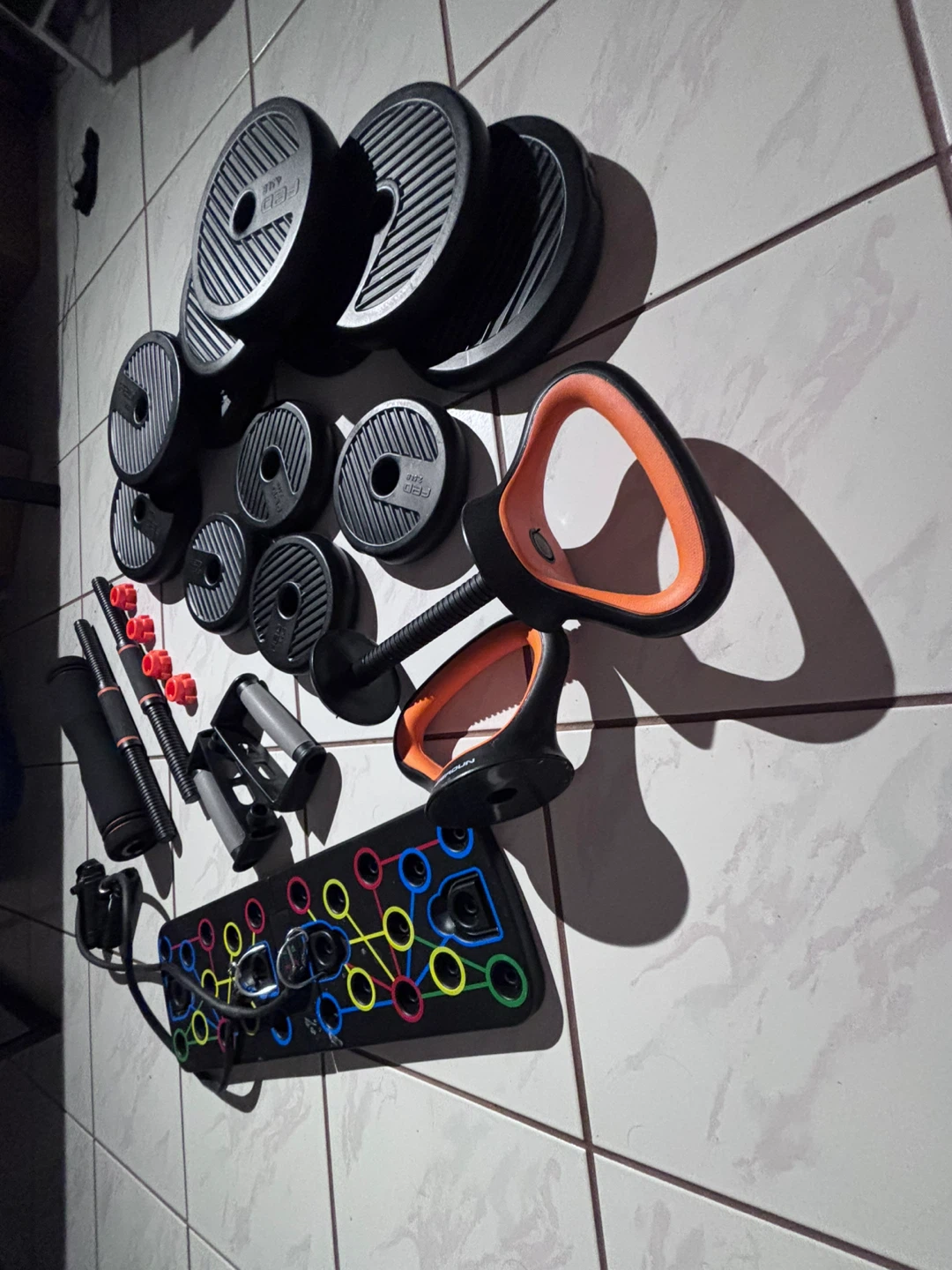 Adjustable Dumbbell Set with Push-Up Board & Resistance Bands - photo 4