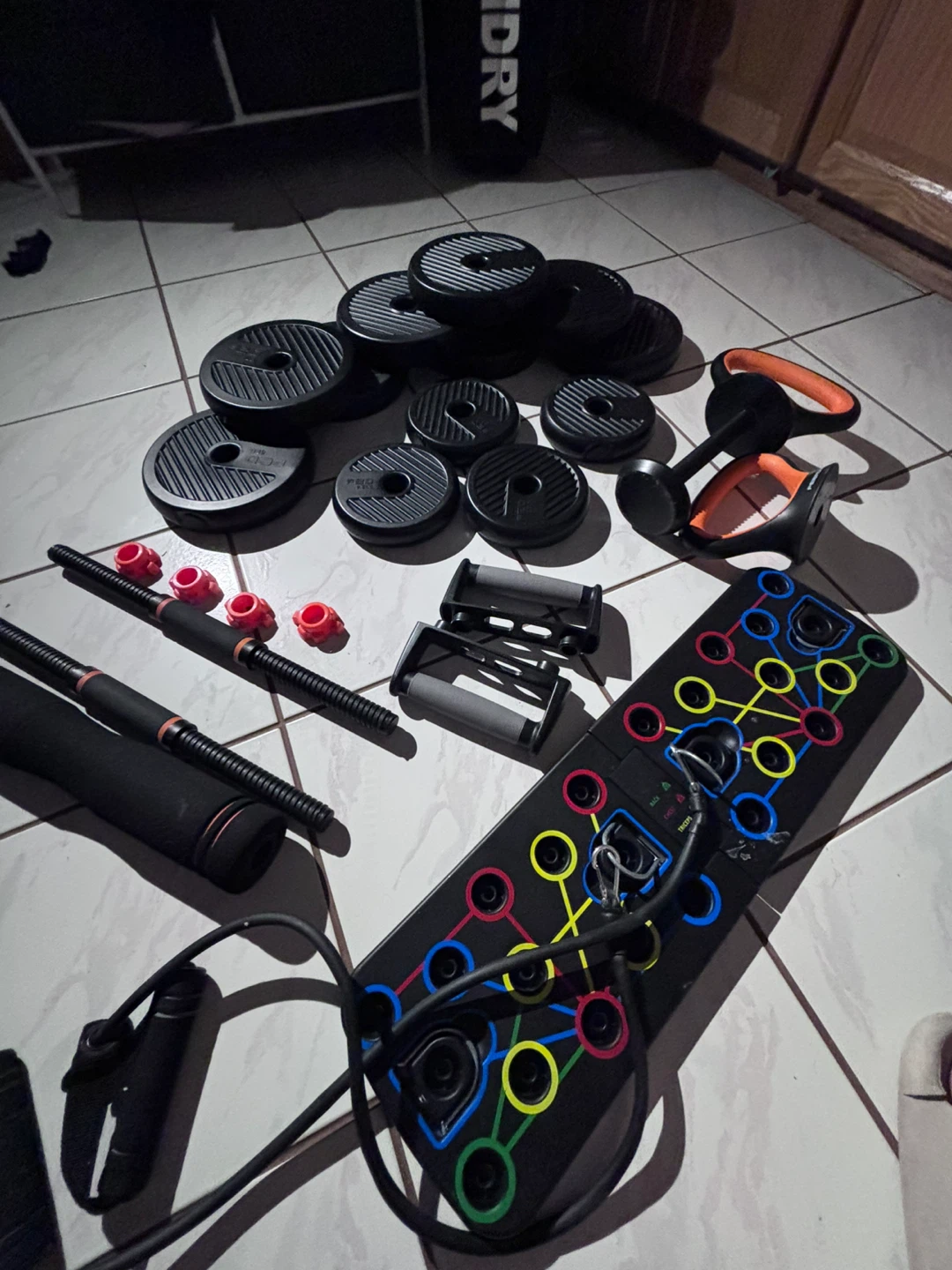 Adjustable Dumbbell Set with Push-Up Board & Resistance Bands - photo 3
