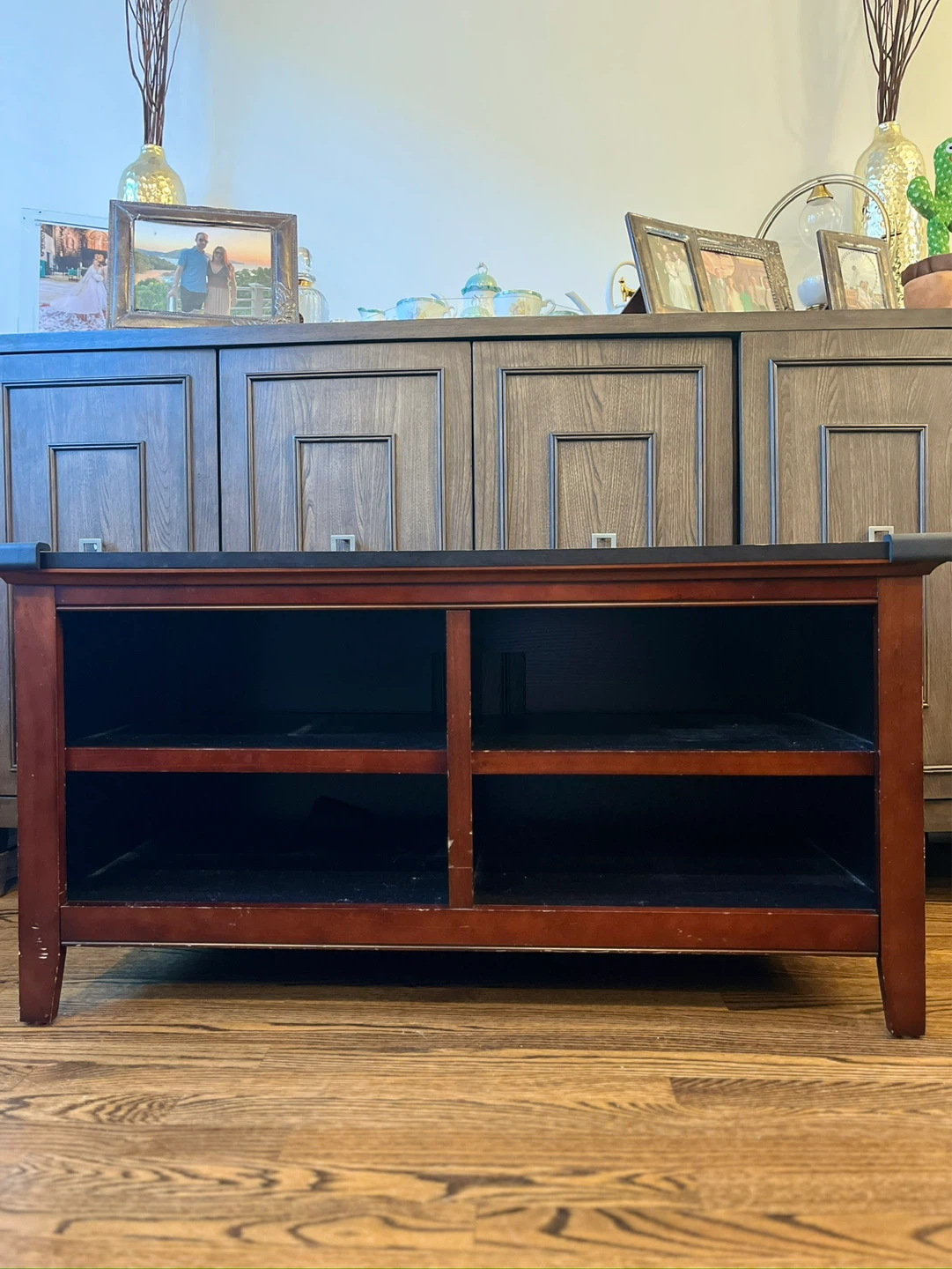 Dark Wood Media Console / TV Stand