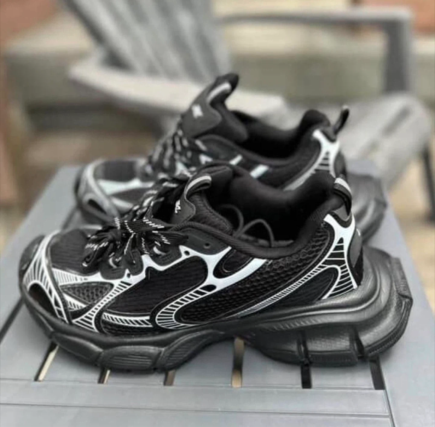 Balenciaga Men's Black/White Sneakers - photo 2