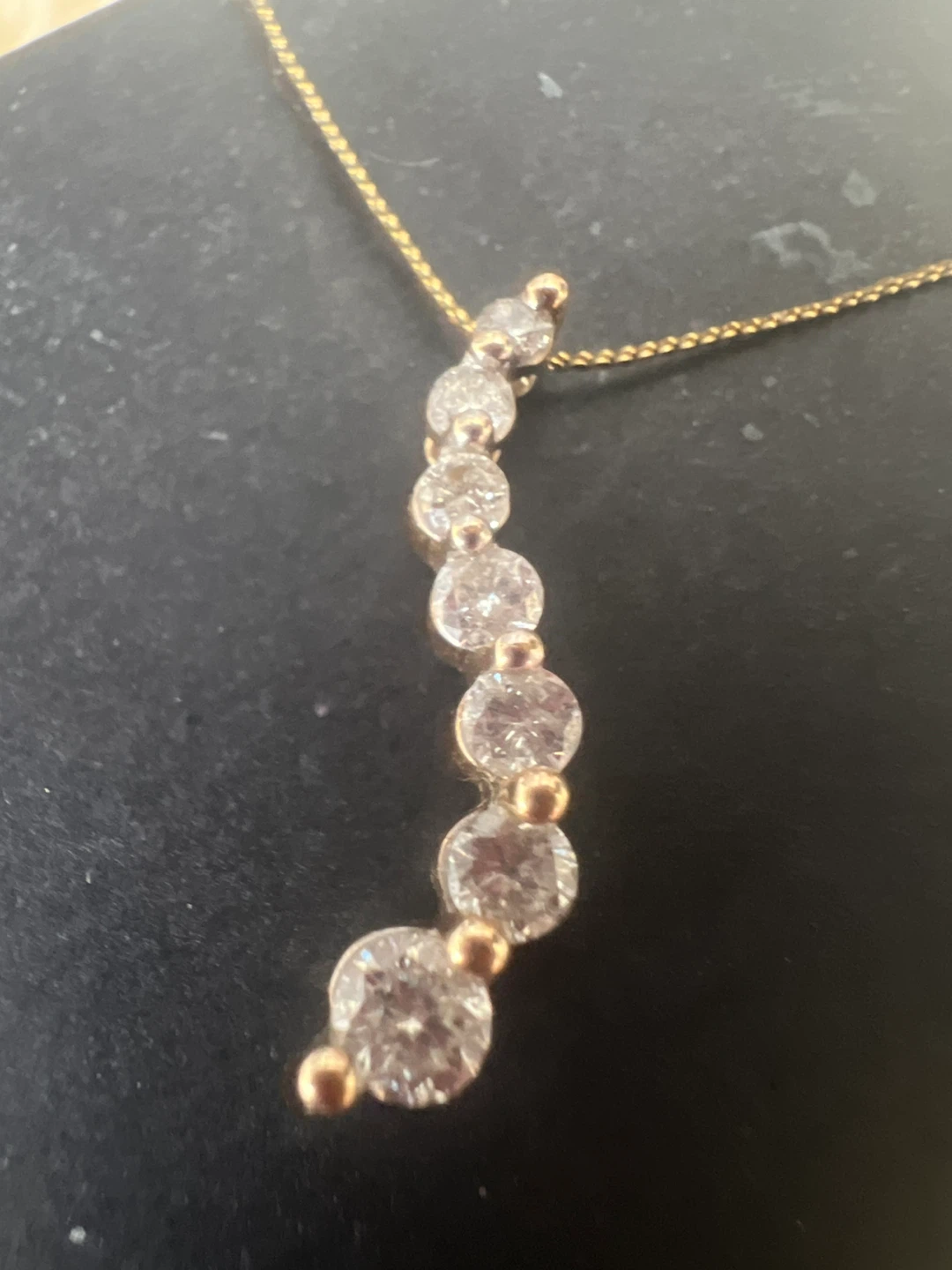 10 k Gold necklace with diamonds - photo 3