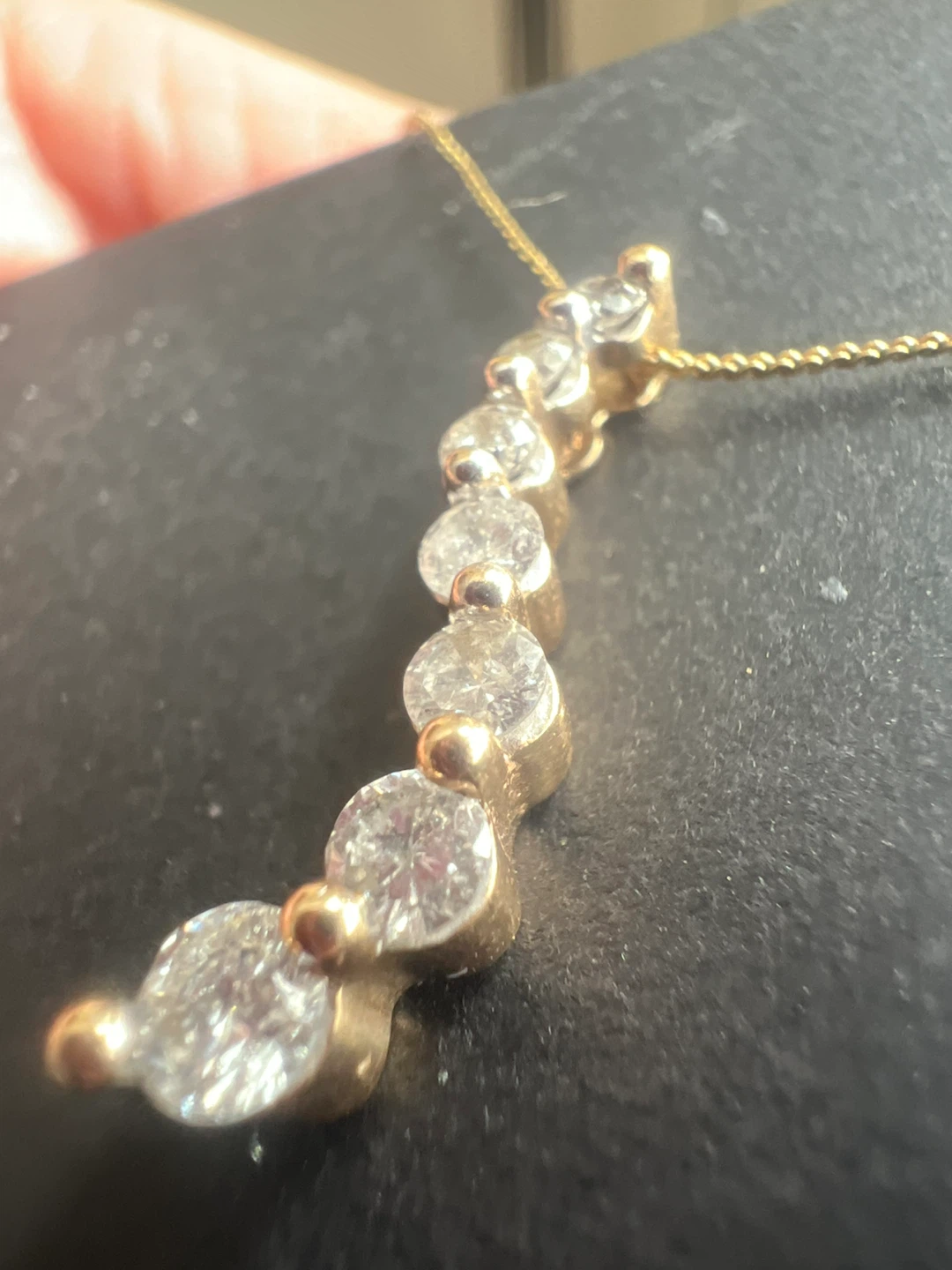 10 k Gold necklace with diamonds - photo 4
