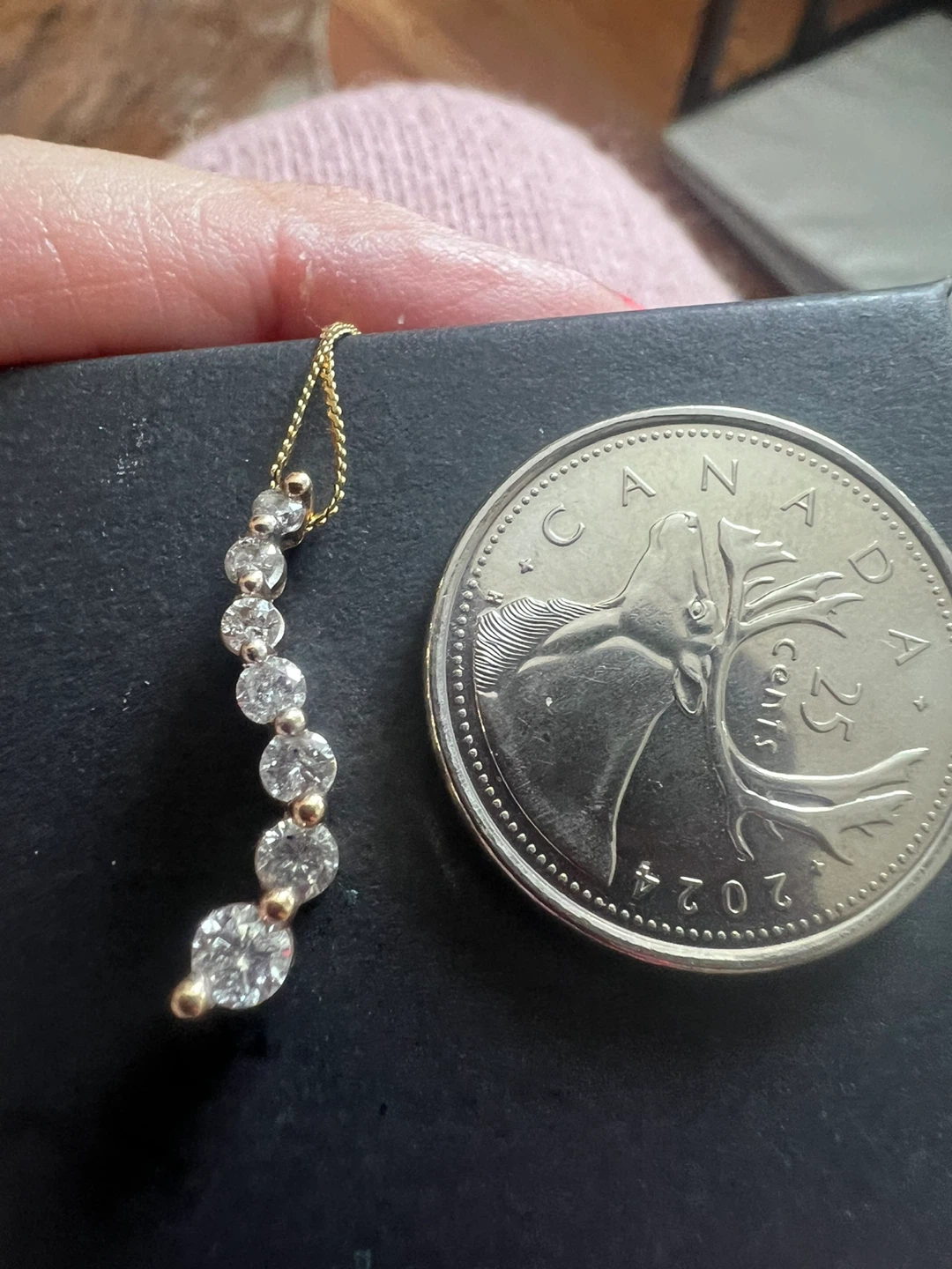 10 k Gold necklace with diamonds - photo 2