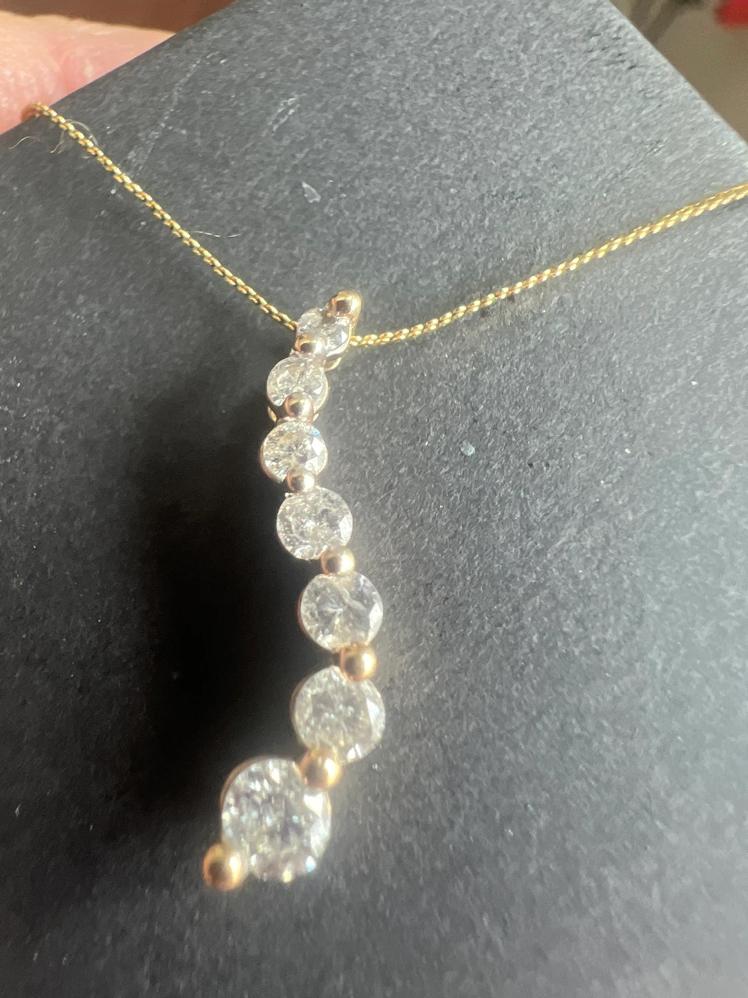 10 k Gold necklace with diamonds - photo 5