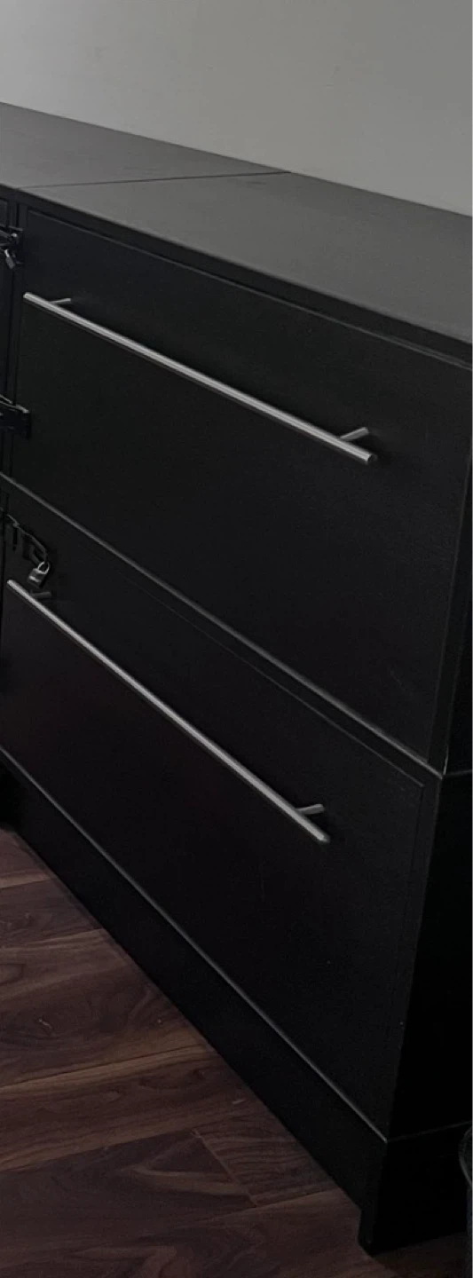 Espresso wood finish 2-drawer filing cabinet - photo 2