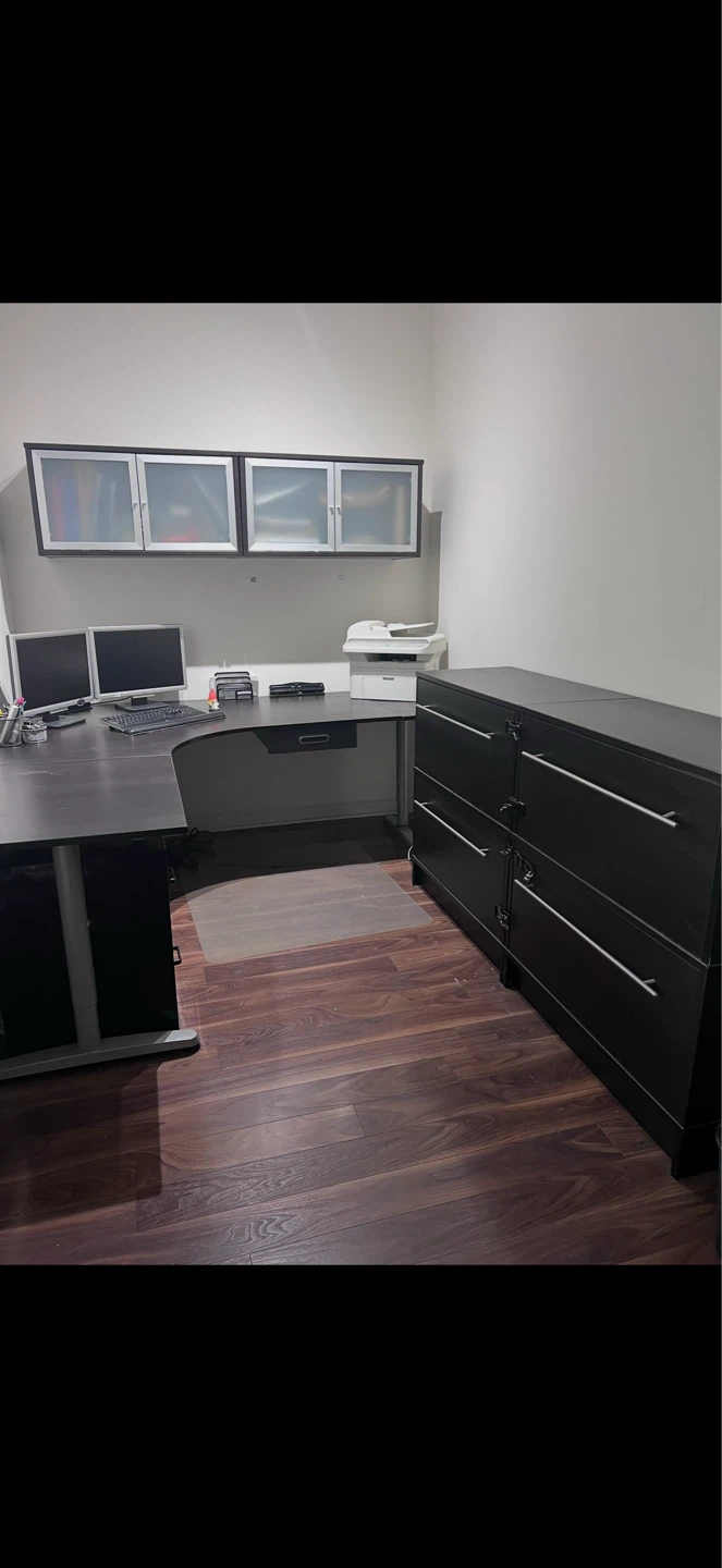 Espresso wood finish 2-drawer filing cabinet
