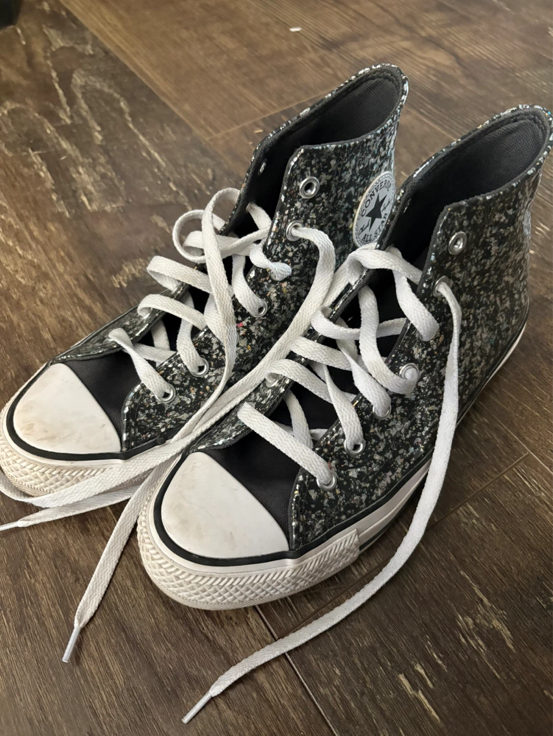 Converse All Star Chuck Taylor Glitter High Top Shoes 🌱