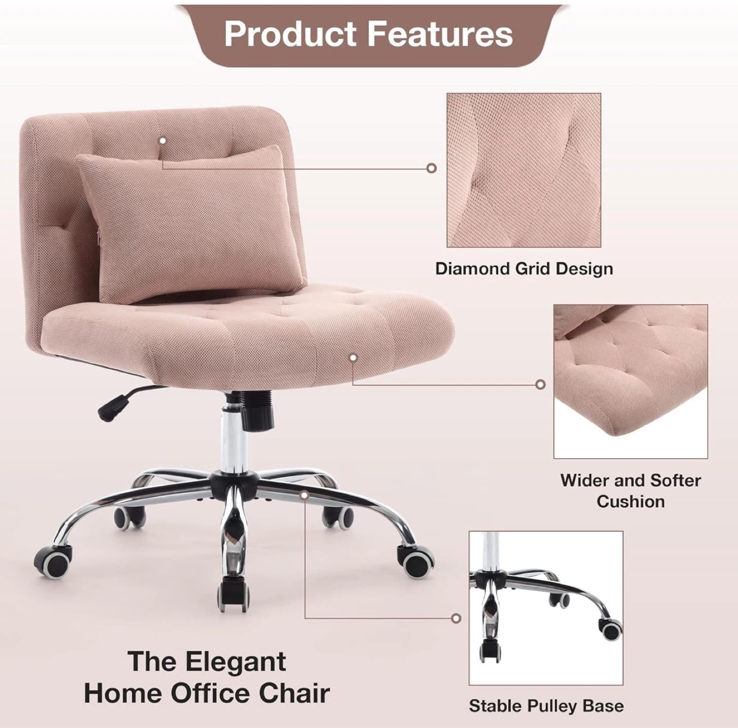 Armless Office Chair with Wheels - photo 3