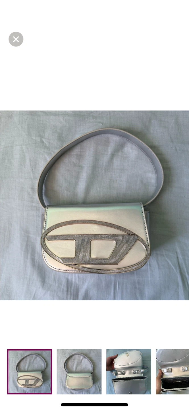 Diesel Shoulder Bag - Iridescent Silver