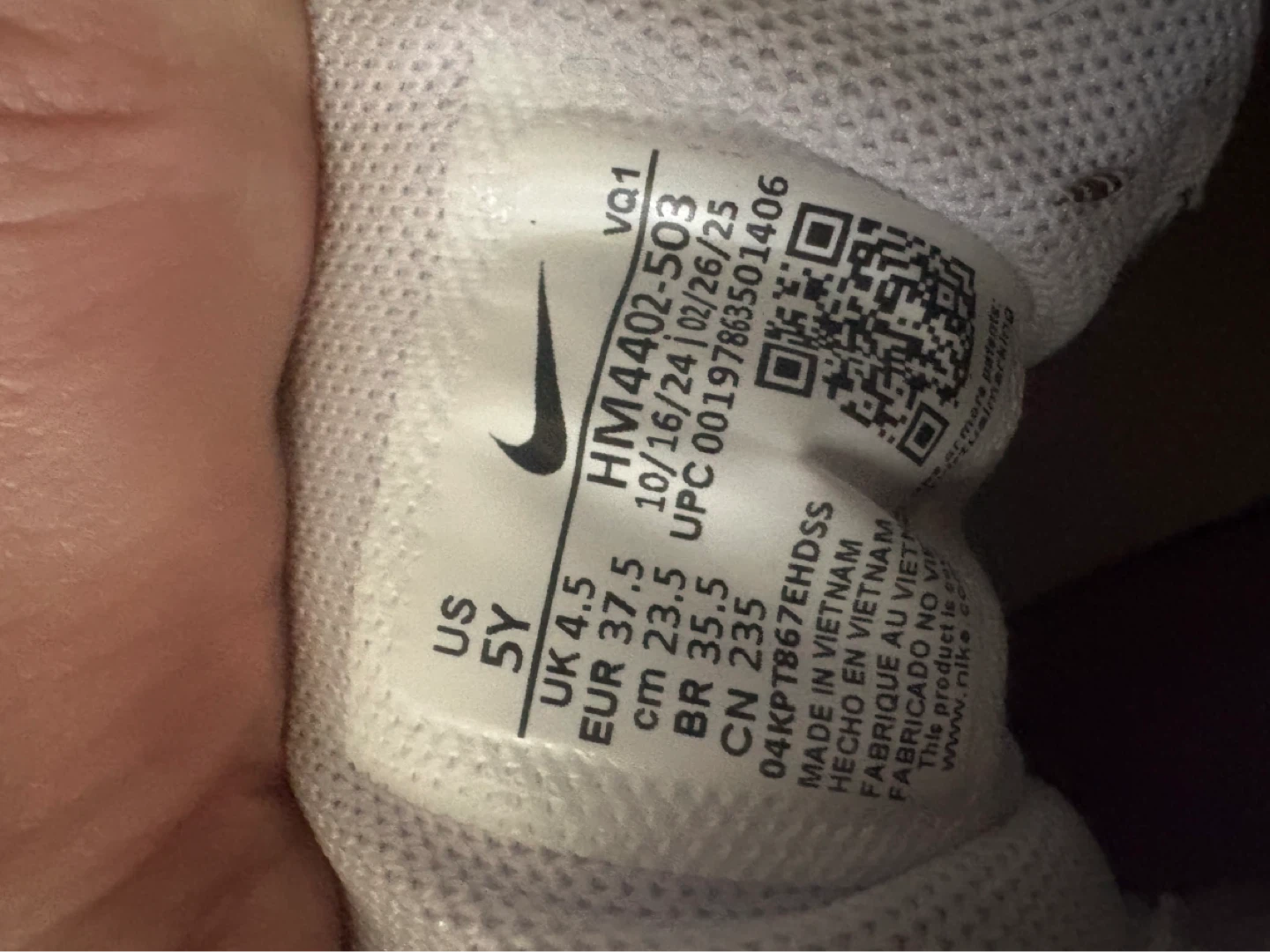 Nike Lil Kids Running Shoes Lavender/White Size 5Y 🌱 - photo 3