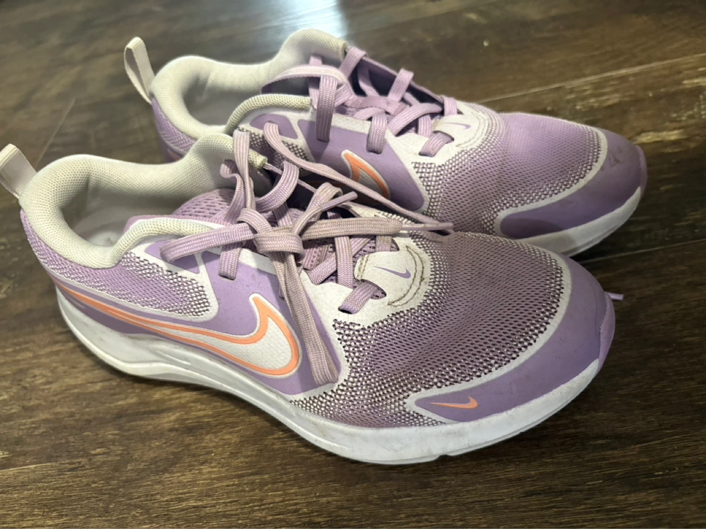 Nike Lil Kids Running Shoes Lavender/White Size 5Y 🌱