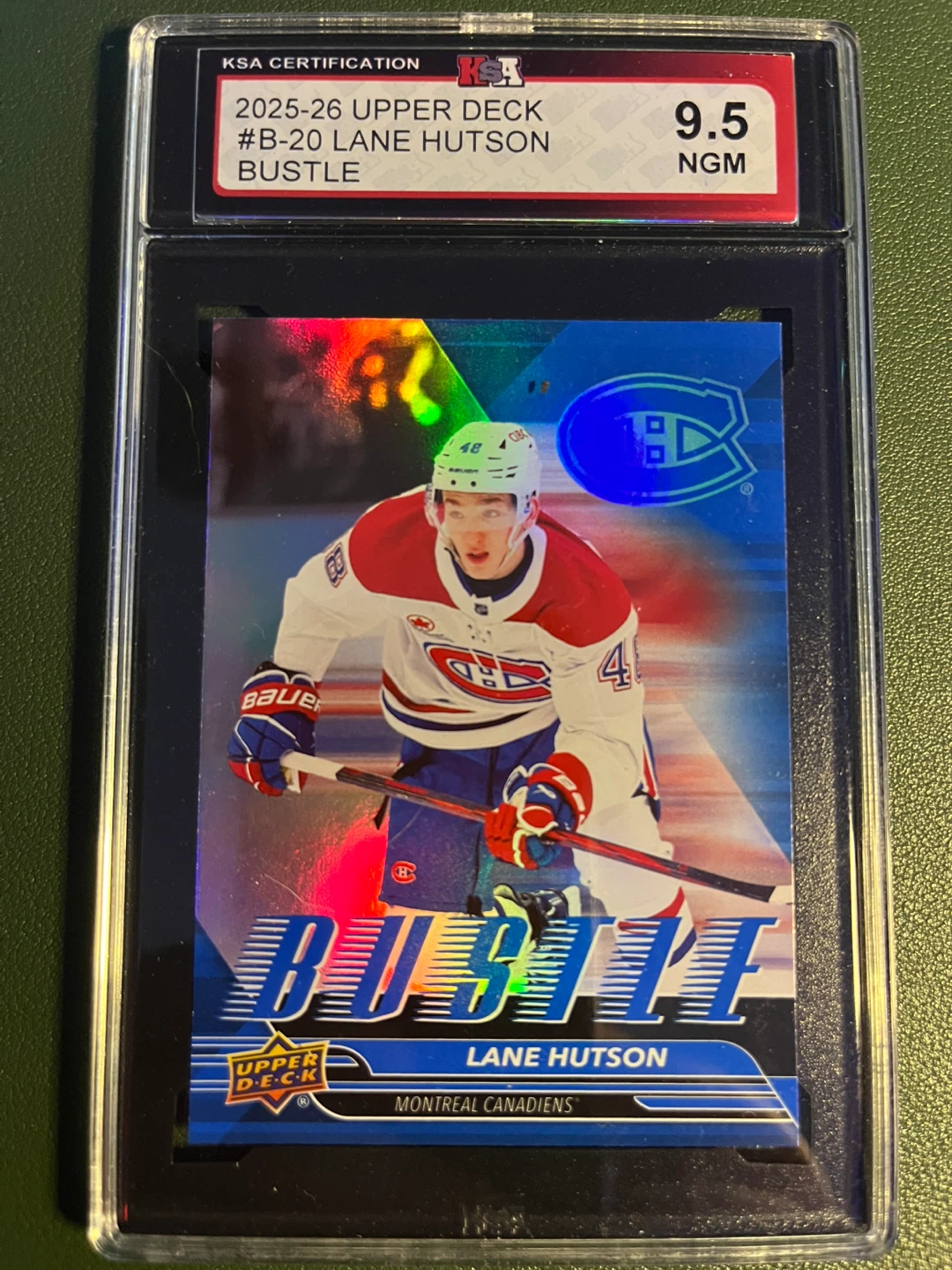 2025-26 Upper Deck #B-20 Lane Hutson Bustle Hockey Card