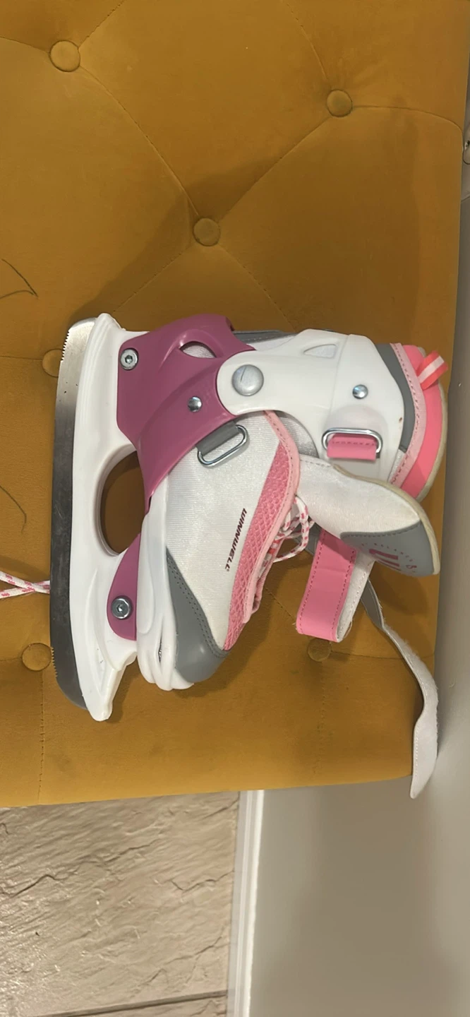 Winnwell Adjustable Ice Skates - Pink/White - US Size 12-2 - photo 4