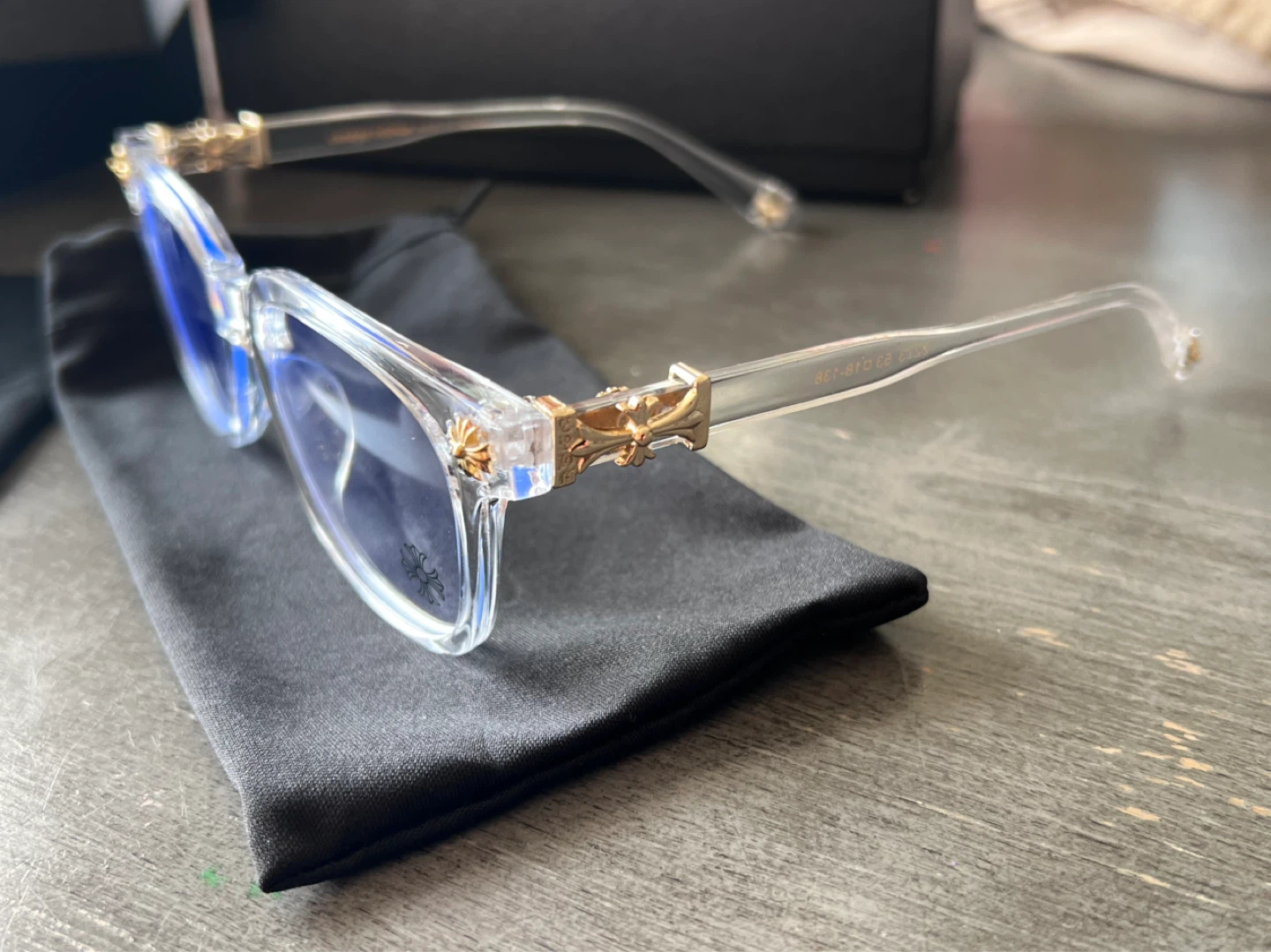 Chrome Hearts Glasses Clear Frame Blue Lens - photo 2