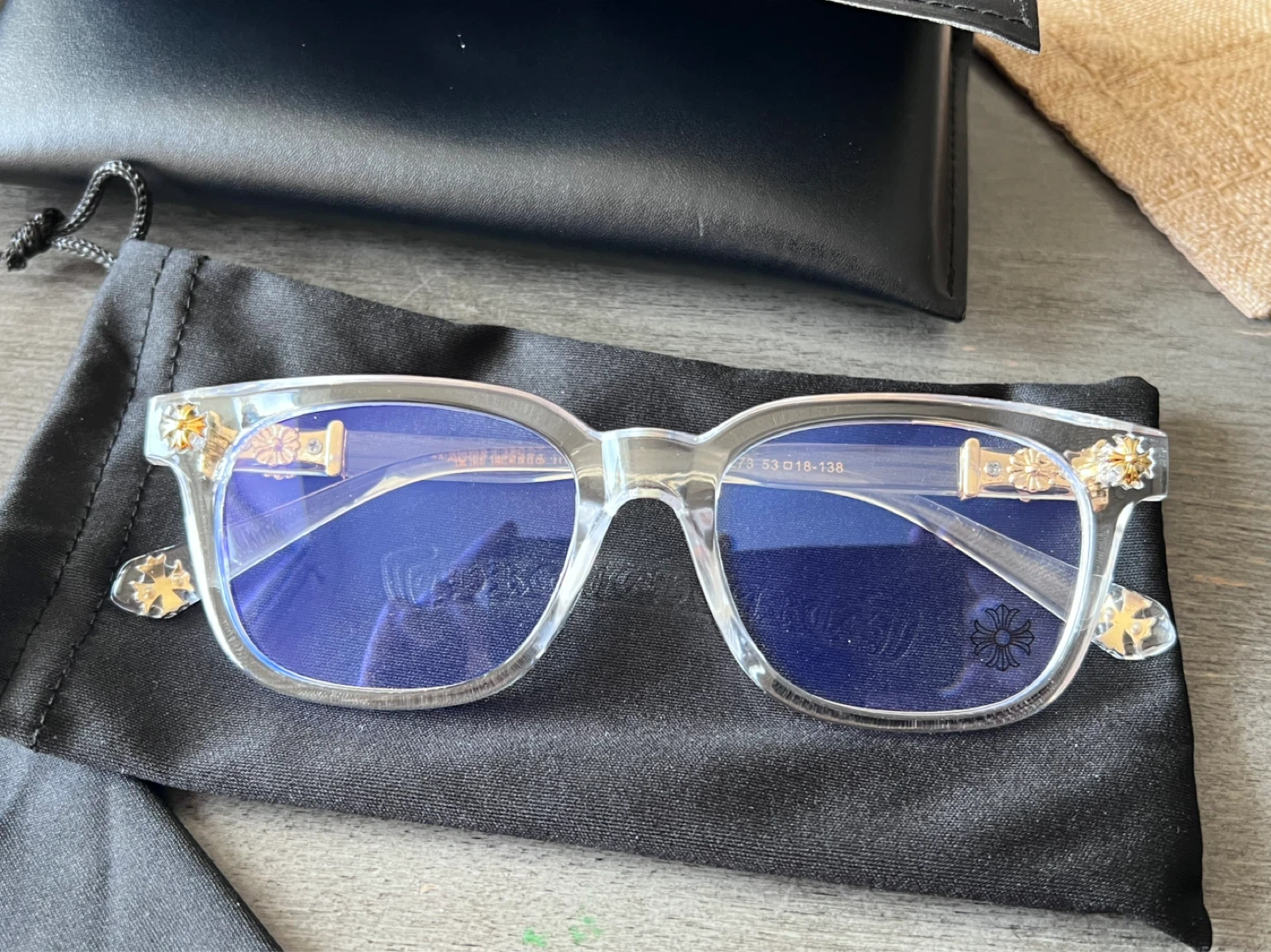 Chrome Hearts Glasses Clear Frame Blue Lens - photo 3