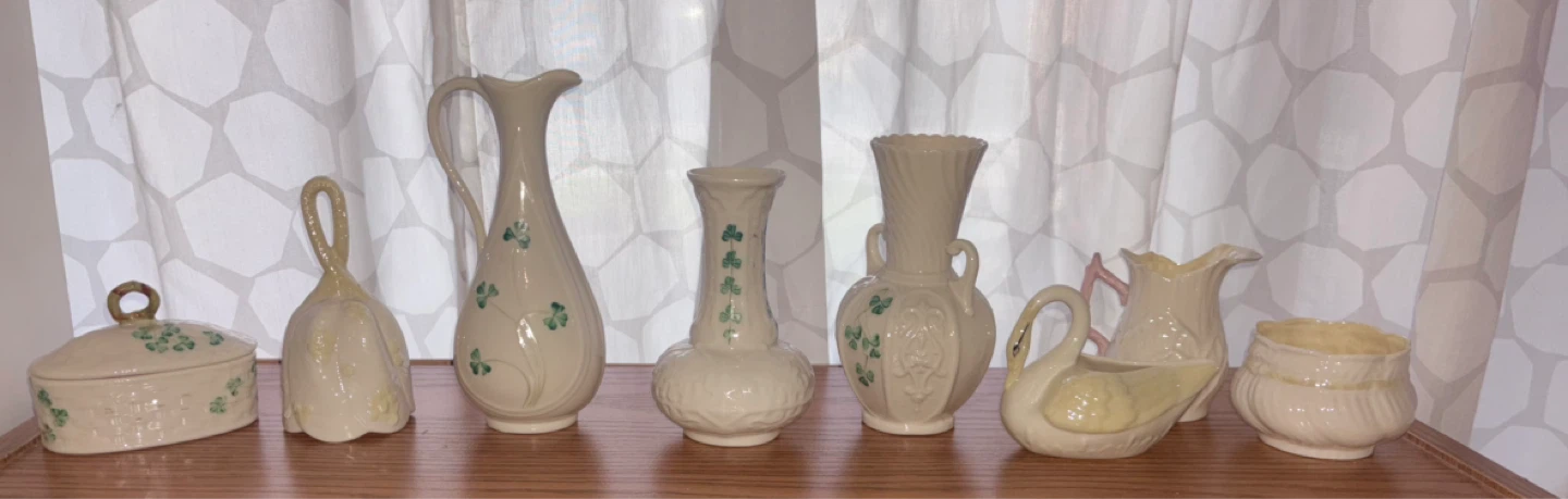 Collection of Belleek vintage Ceramic Irish Decor Items