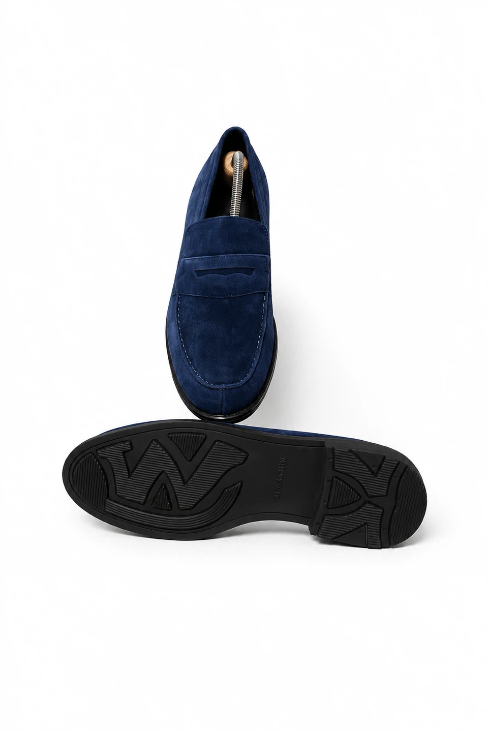 Men's Blue Suede Loafer Shoes Size 43 - photo 3