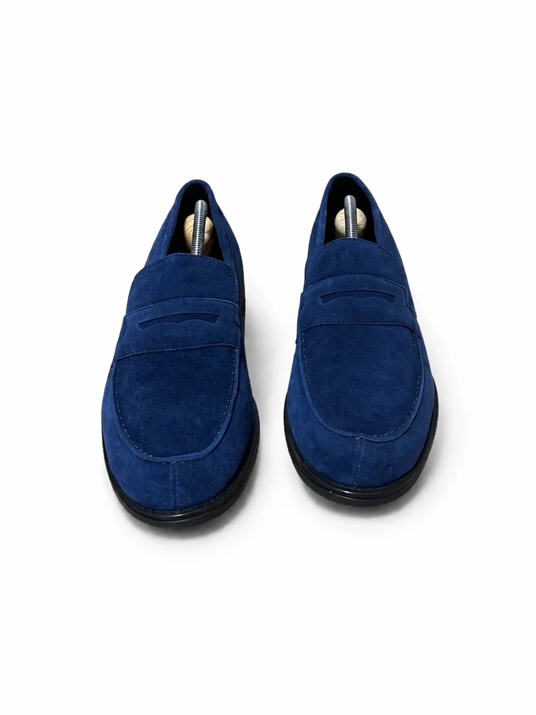 Men's Blue Suede Loafer Shoes Size 43