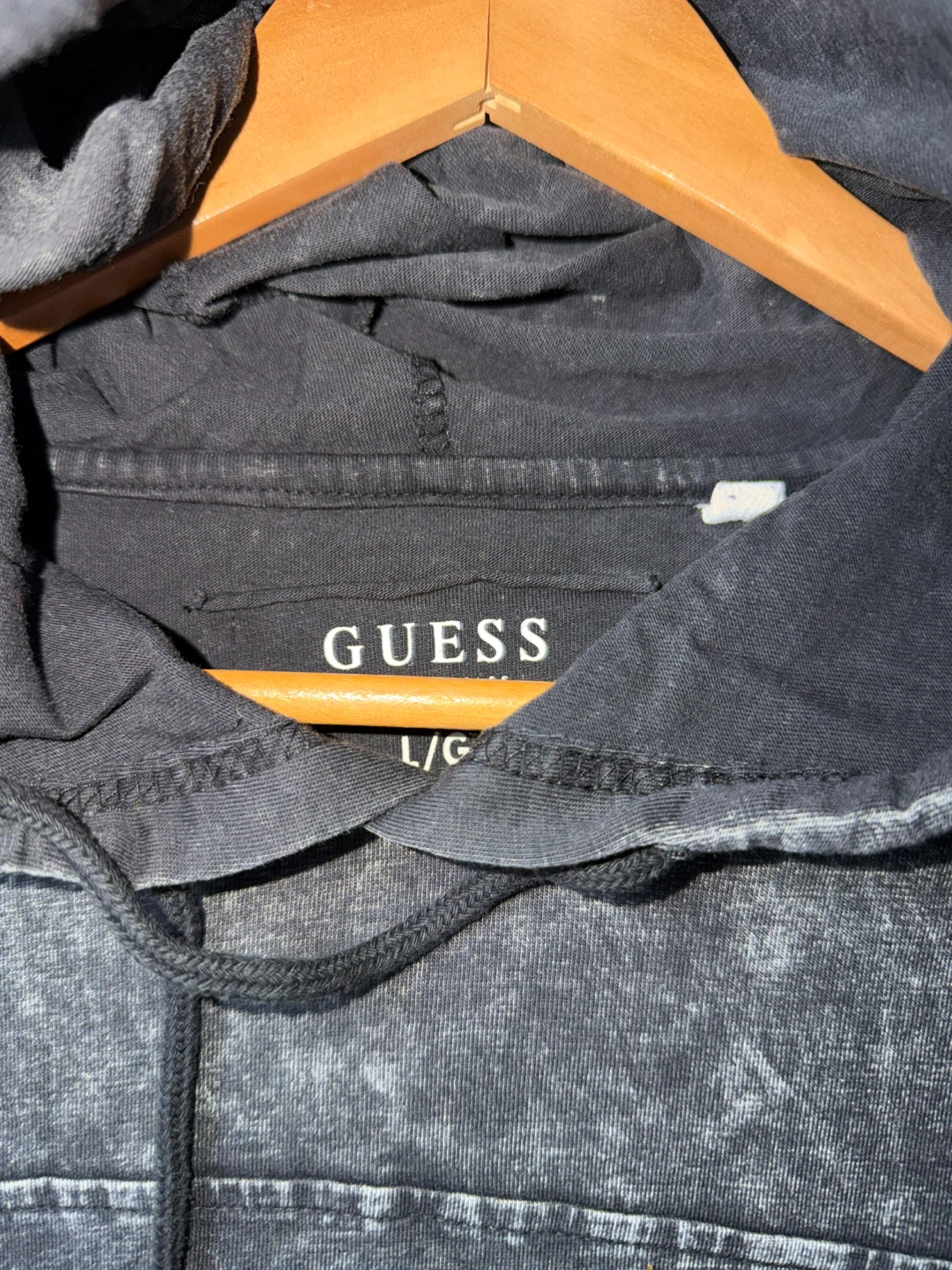 Guess Sleeveless Hoodie - Black Wash - Size L/G - photo 2