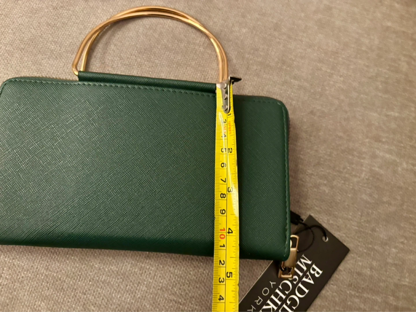 Badgley Mischka Green Wallet Gold Handle - photo 5
