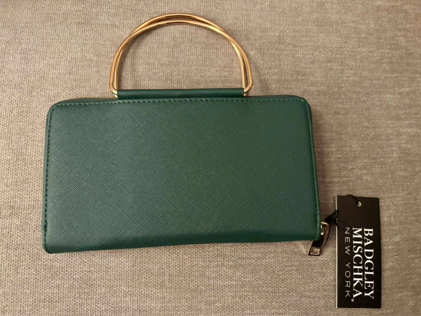 Badgley Mischka Green Wallet Gold Handle - photo 3