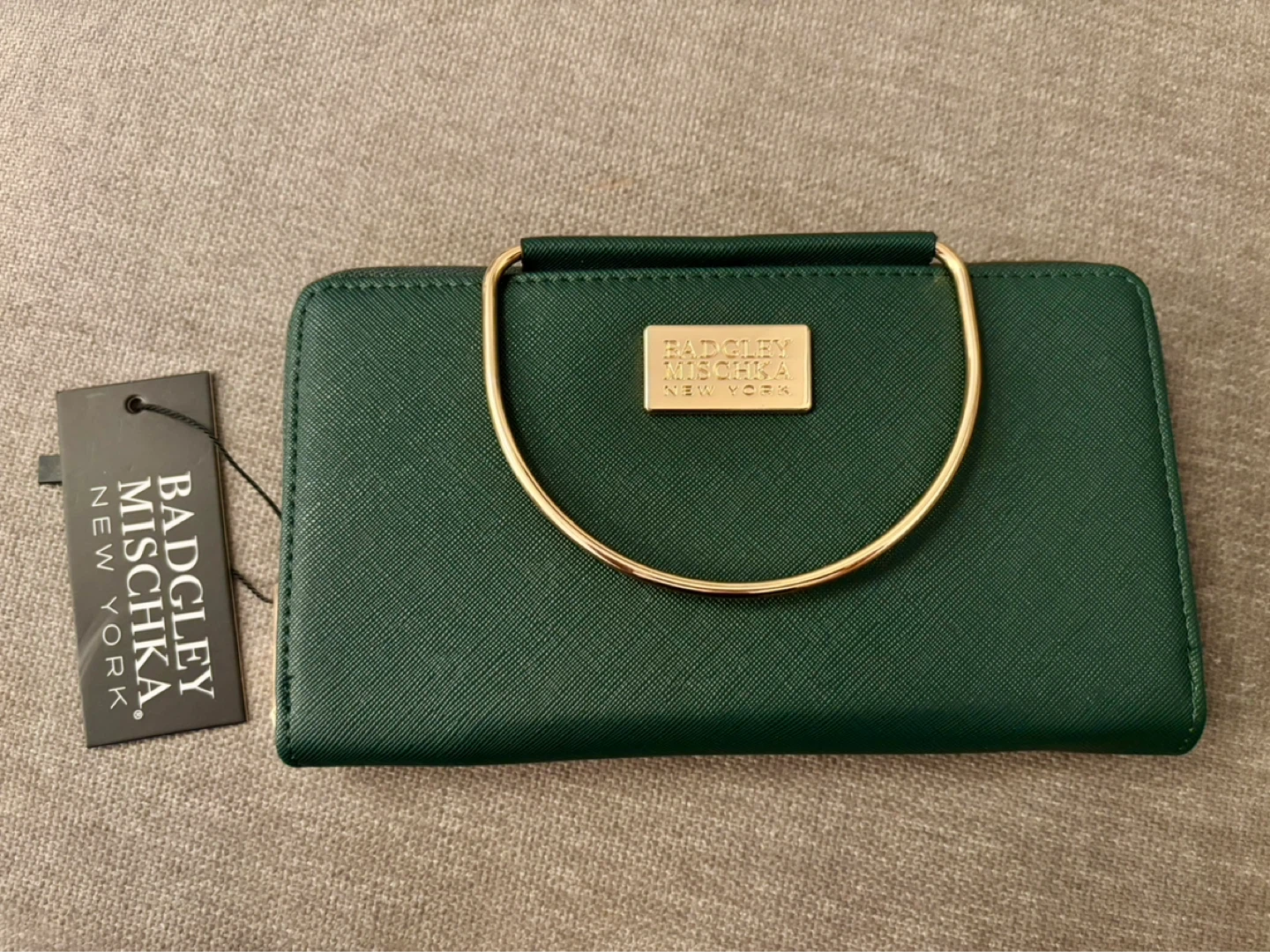 Badgley Mischka Green Wallet Gold Handle - photo 2