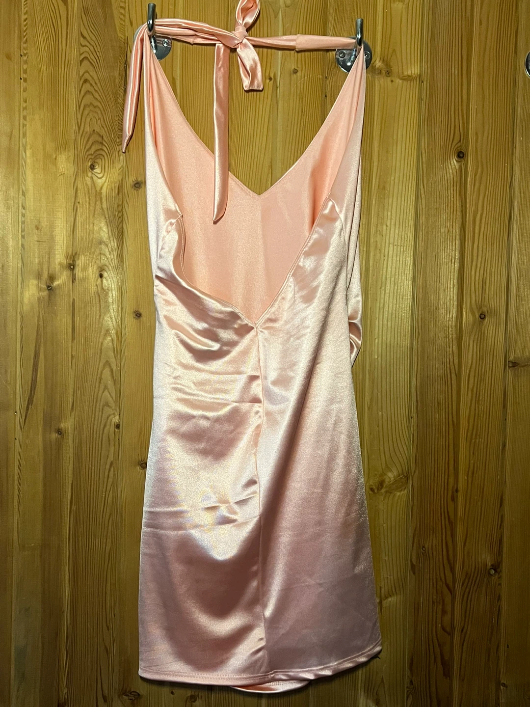 Pink Satin Halterneck Mini Dress - photo 2