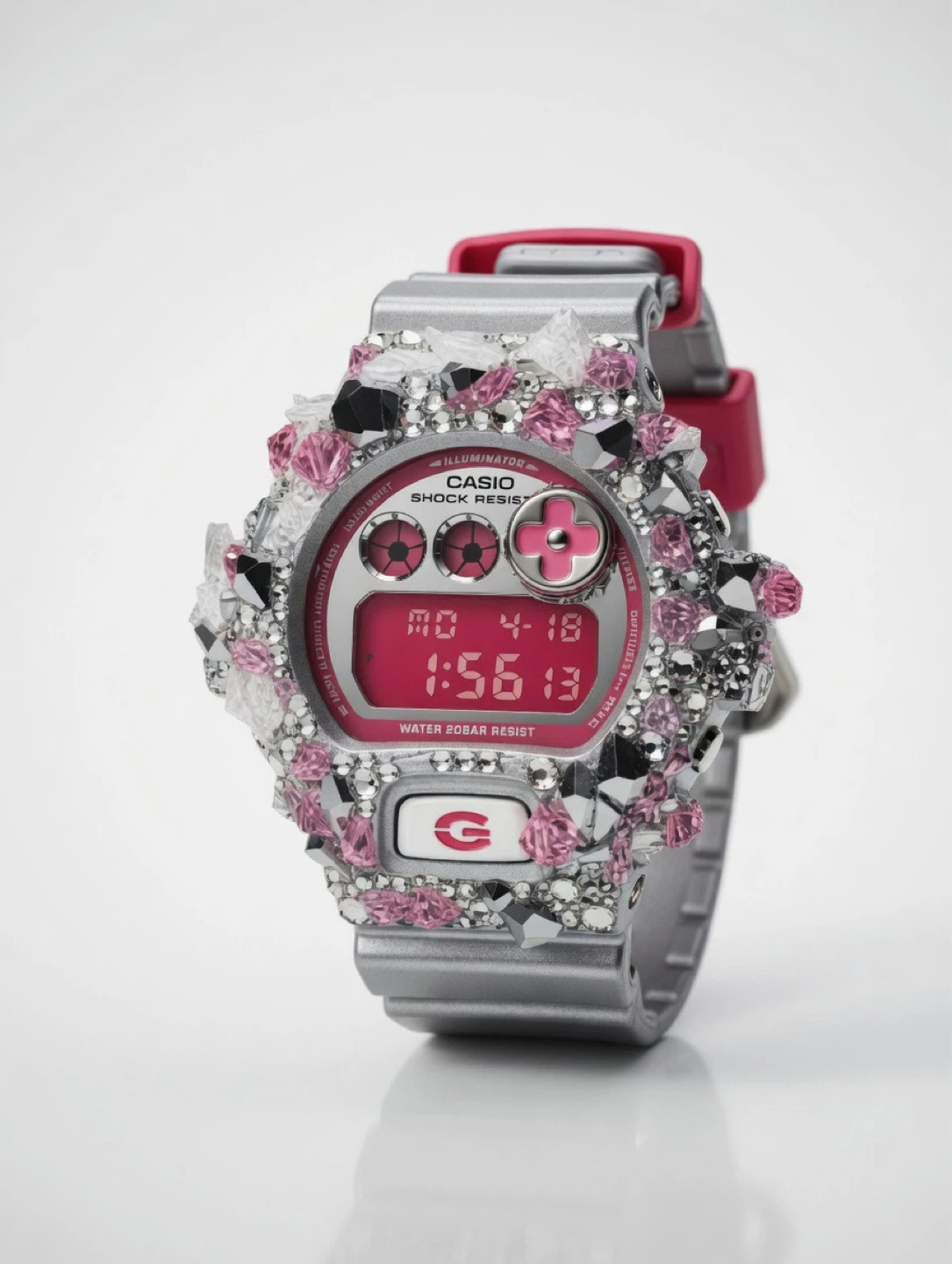 Casio G-Shock Custom Watch with Pink and Silver Jewels - photo 2