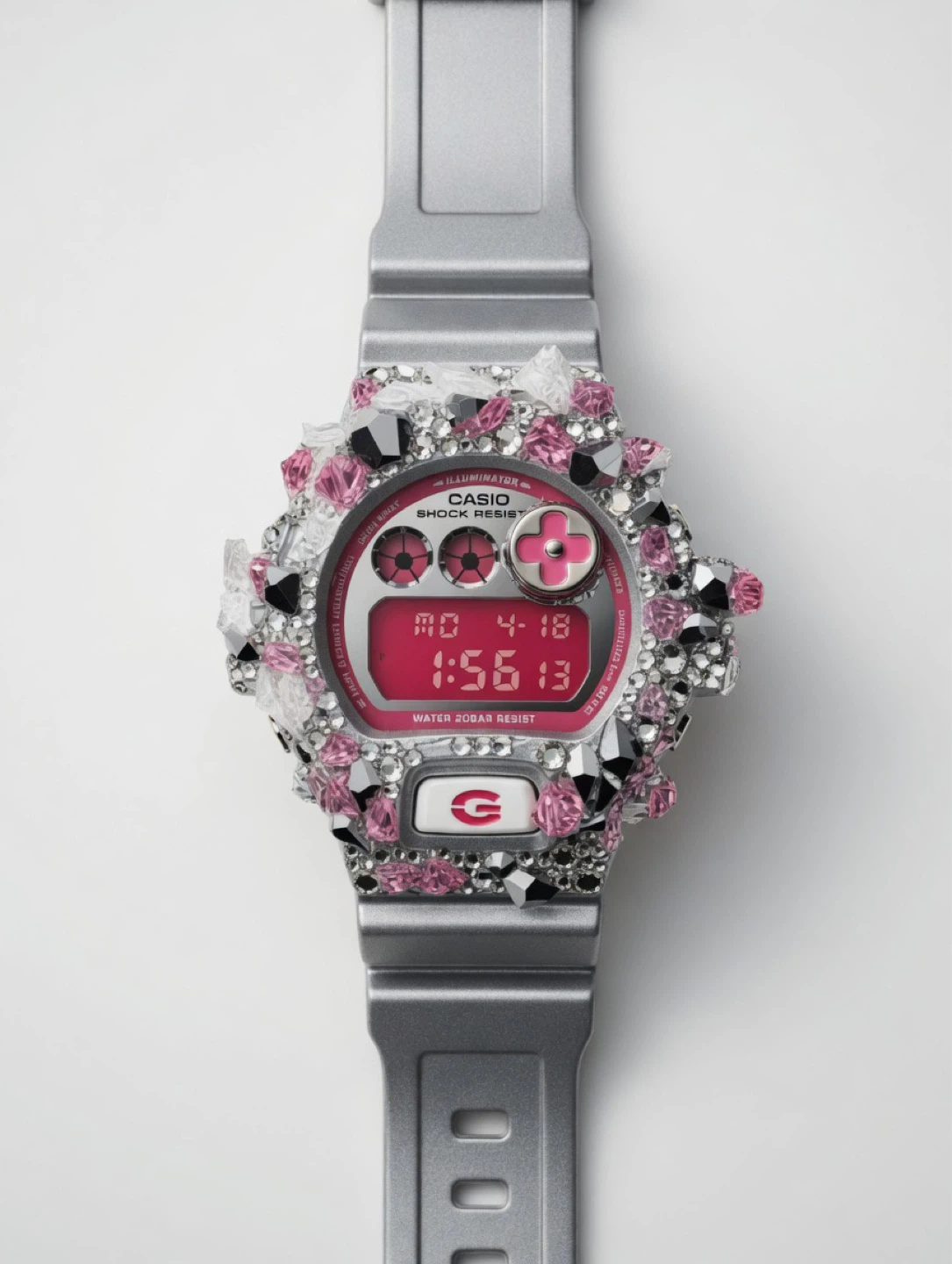 Casio G-Shock Custom Watch with Pink and Silver Jewels - photo 3