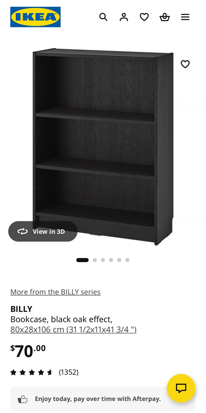 IKEA BILLY Bookcase - Black Oak Effect
