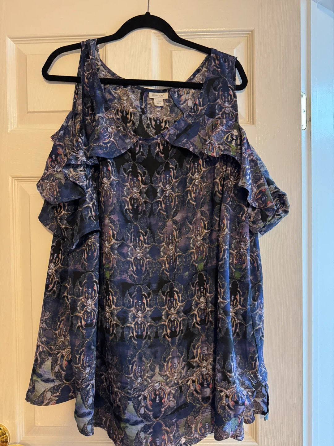 Avenue Cold Shoulder Ruffle Blouse