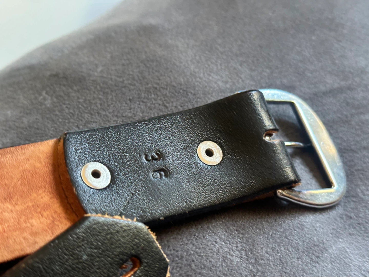 orona black leather belt size 36 - photo 4
