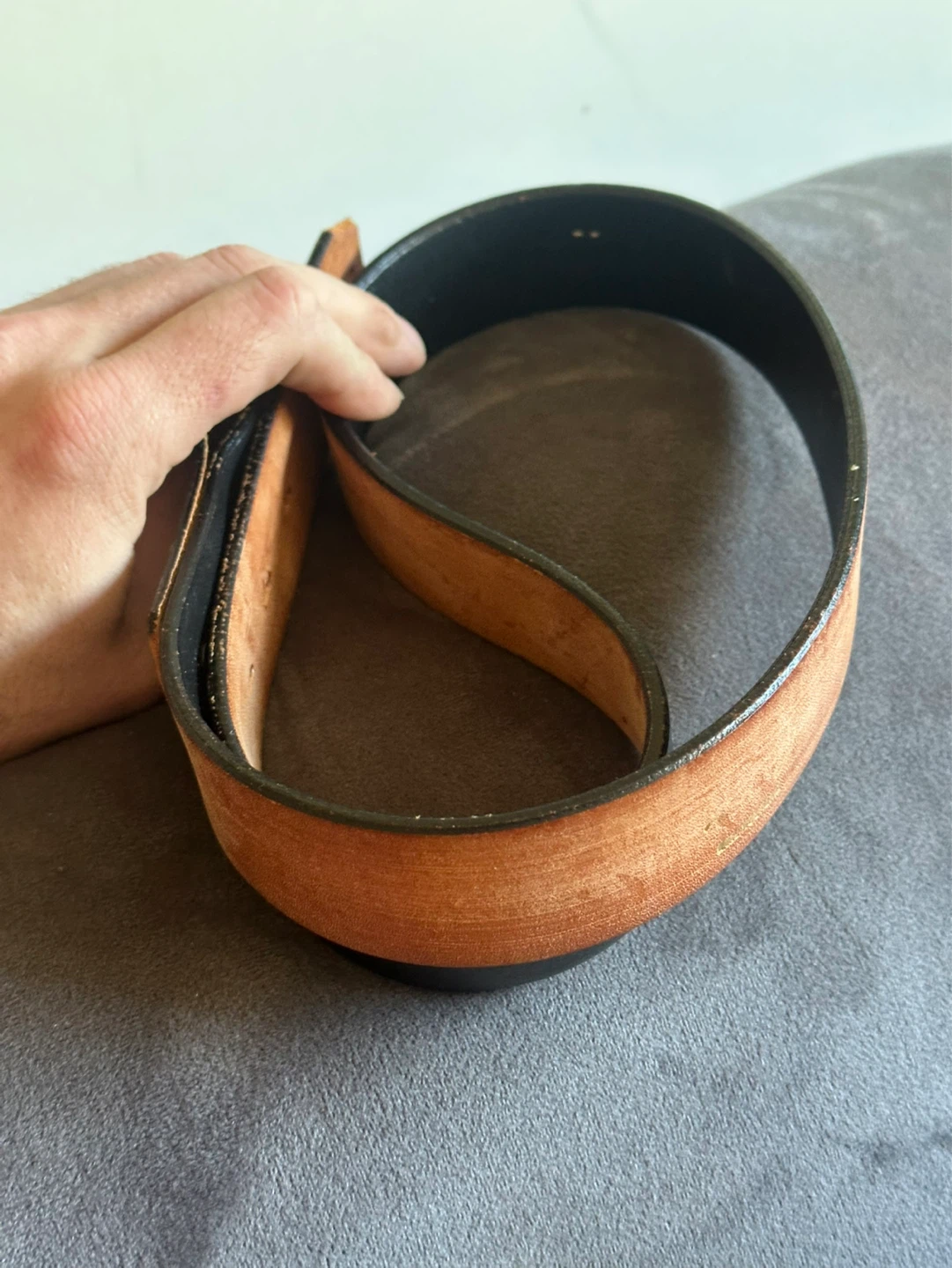 orona black leather belt size 36 - photo 5