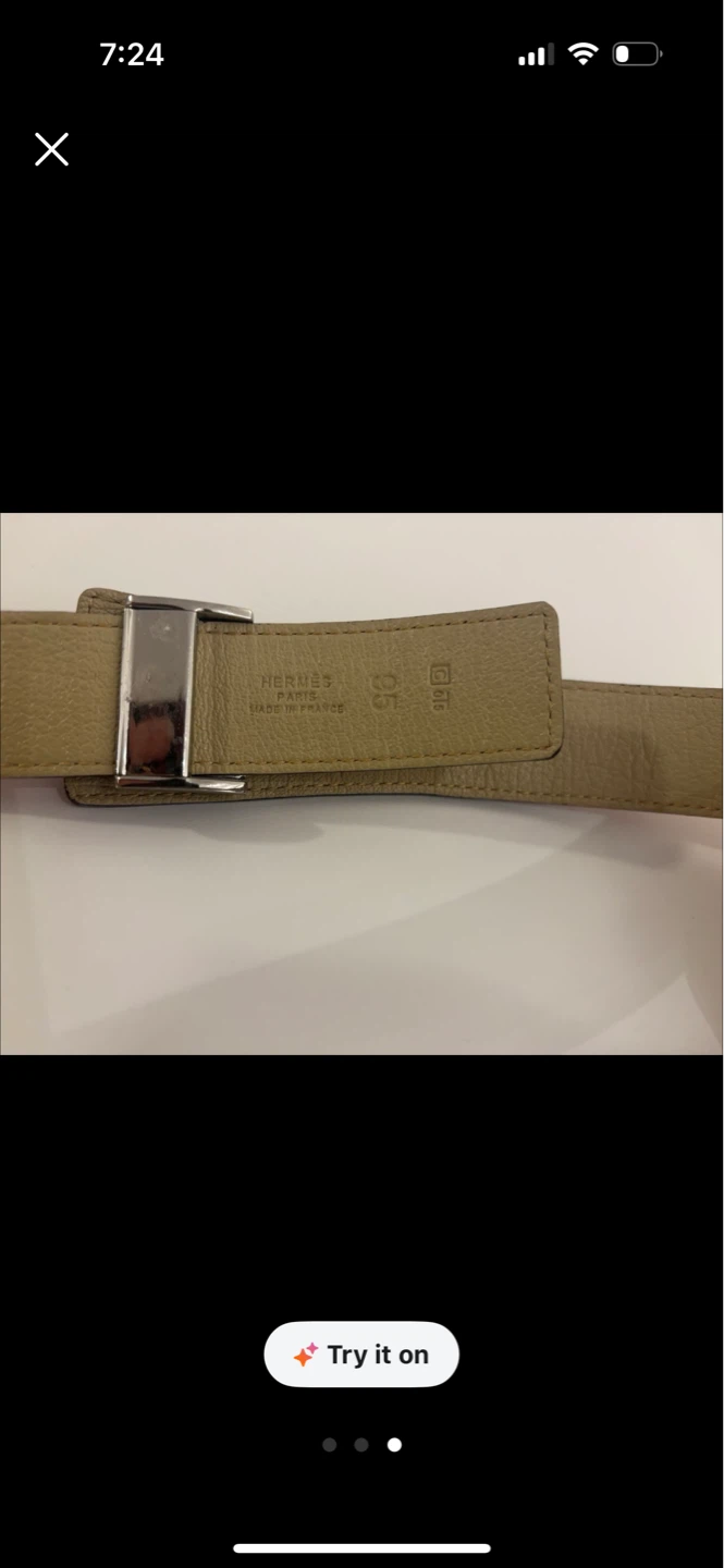 Hermès Red Croc Embossed Leather Belt - photo 3