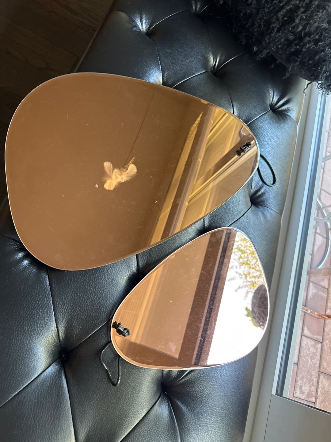 Set of 2 Copper Tone Decorative Mirrors - photo 2