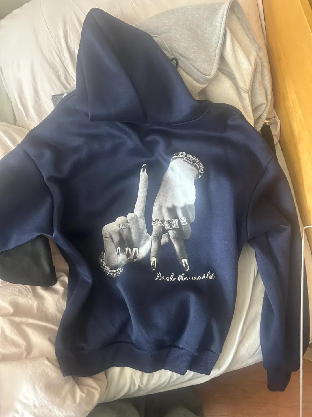 Navy Blue Graphic Hoodie