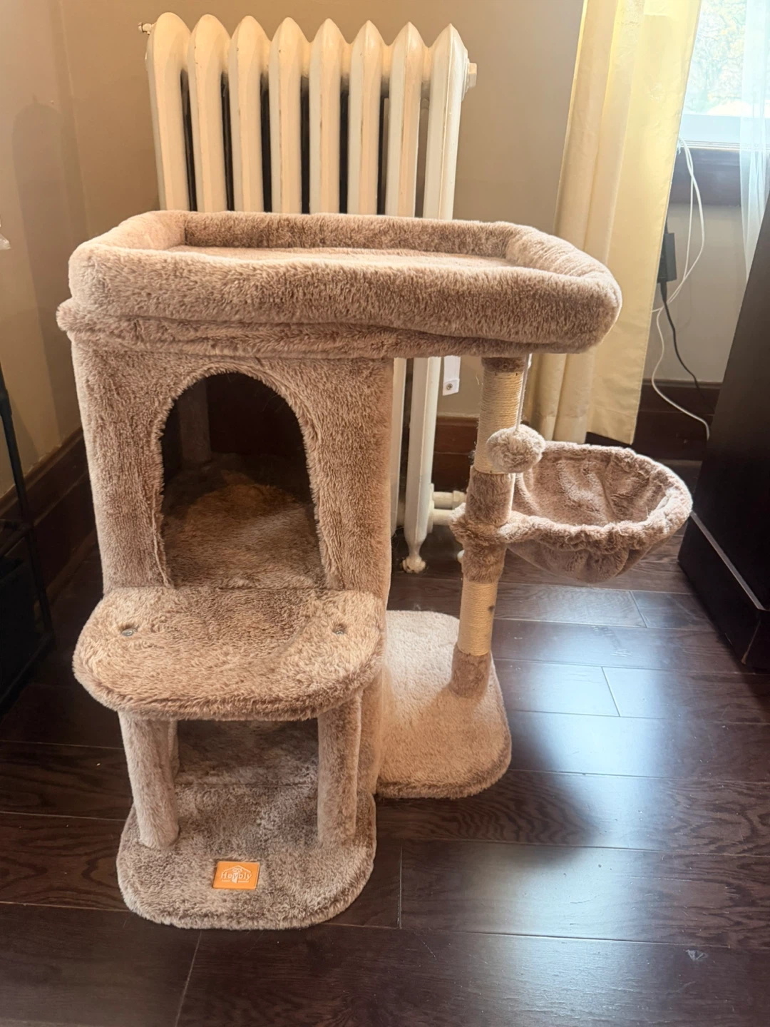 Fluffy Cat Tree Condo with Perches and Hammock