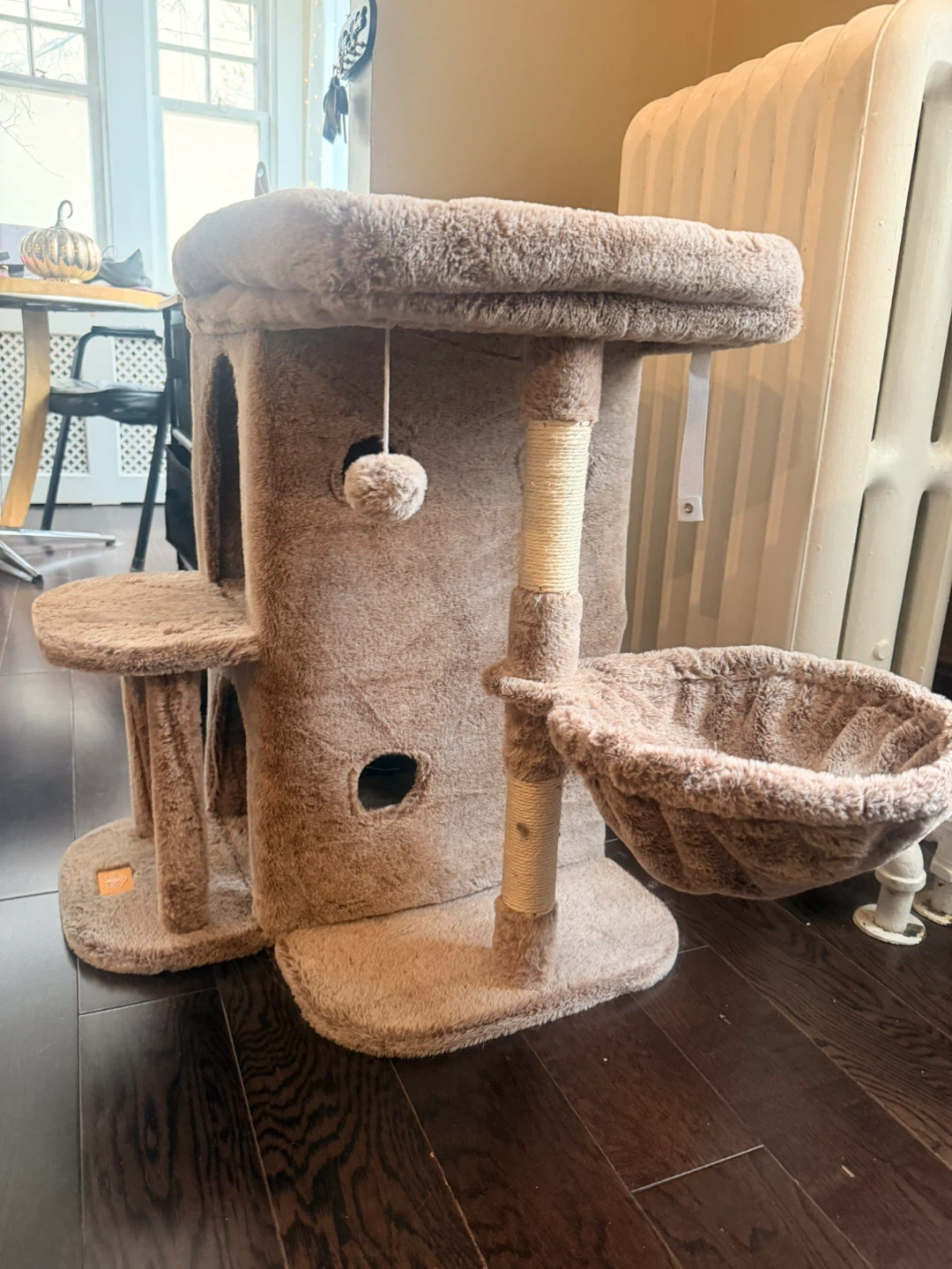 Fluffy Cat Tree Condo with Perches and Hammock - photo 3
