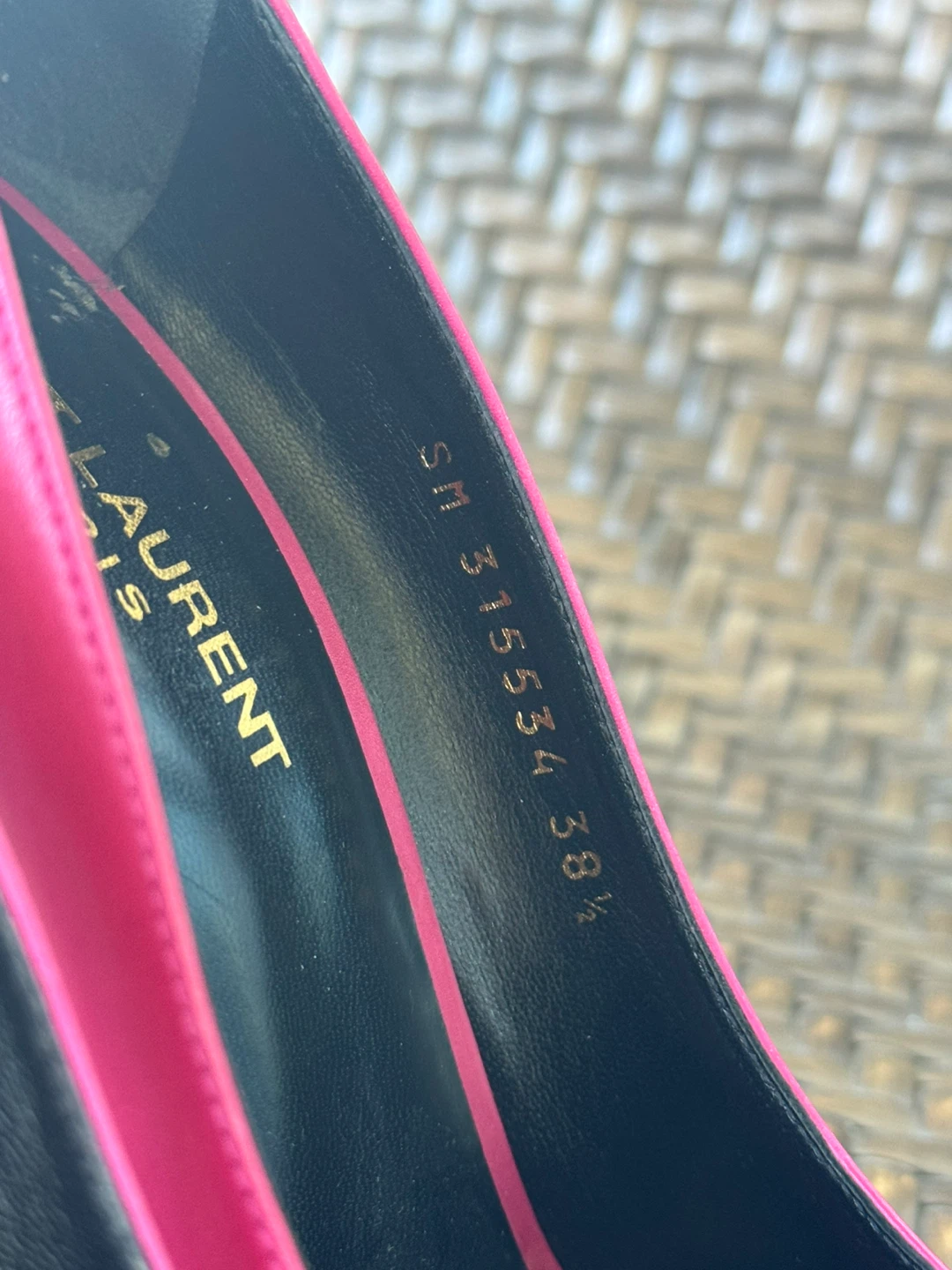 Saint Laurent Paris Pink Leather Heels Size 38.5 - photo 5