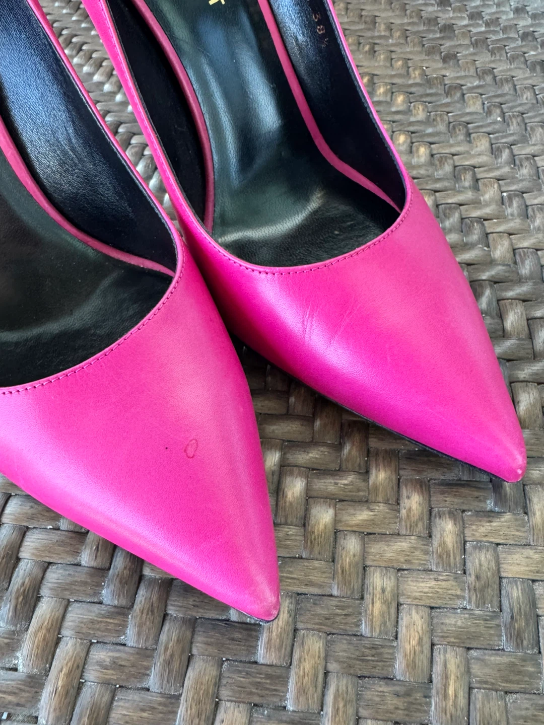 Saint Laurent Paris Pink Leather Heels Size 38.5 - photo 4