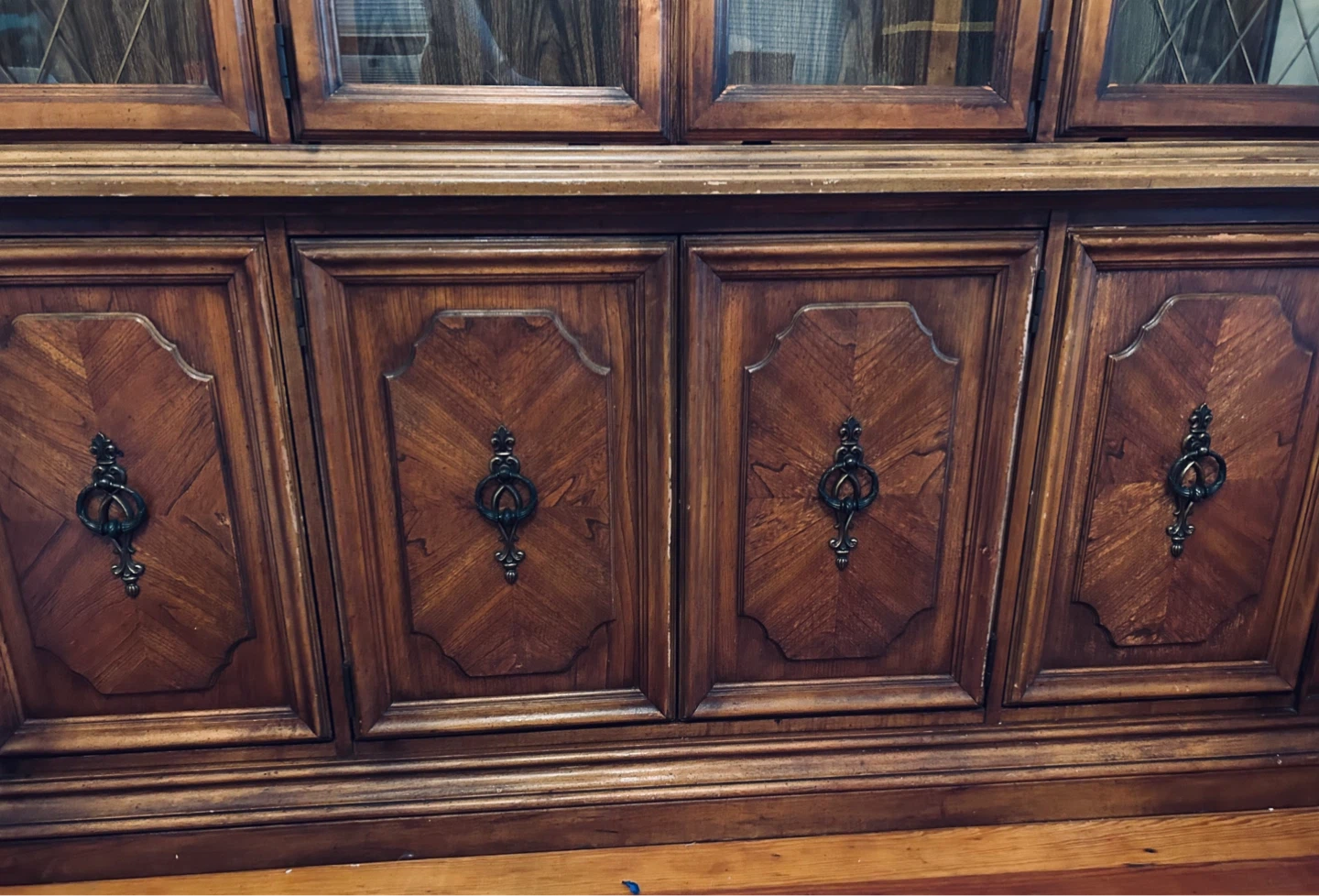 Vintage Wood China Cabinet Display Hutch - photo 3