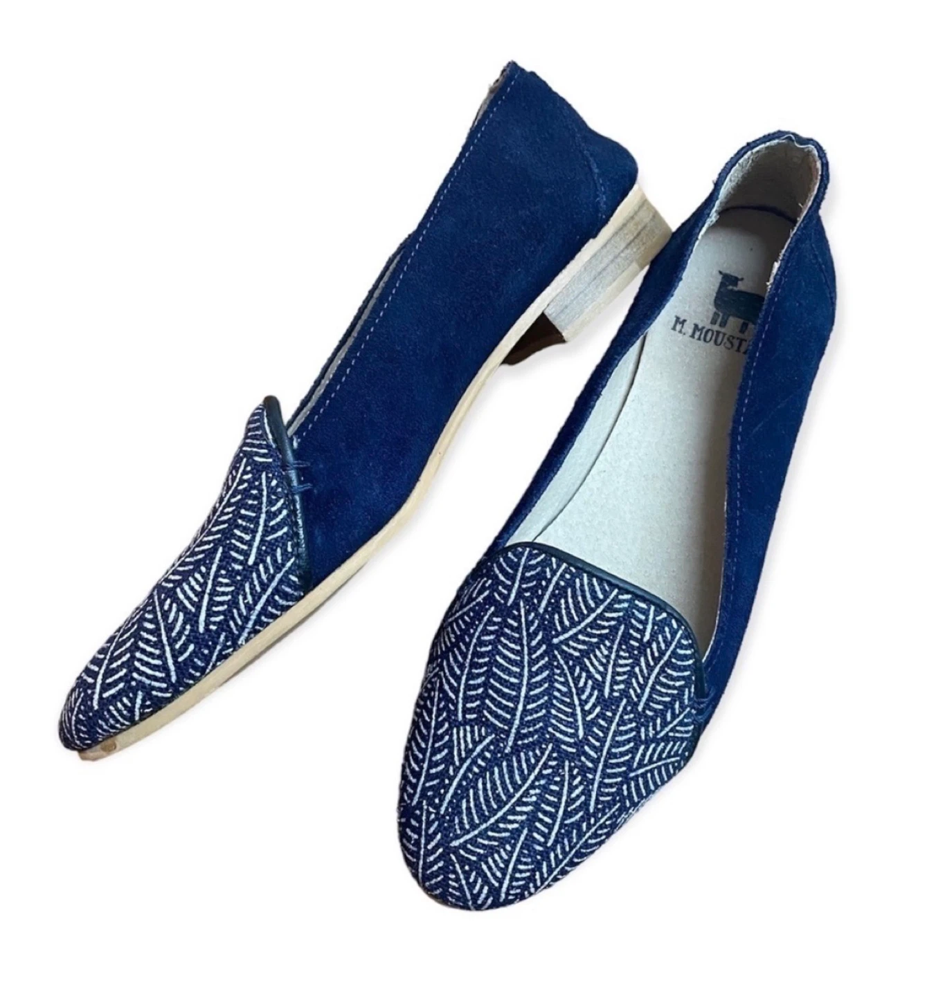 M. Moustache blue leather women’s shoes
