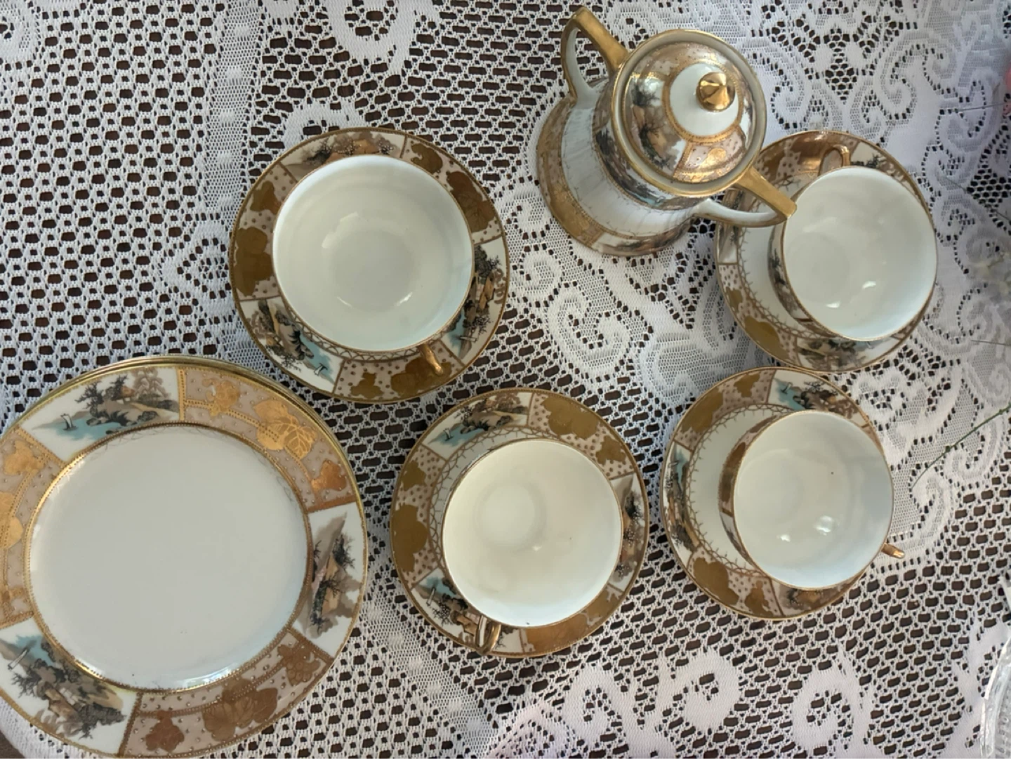 Vintage Teacup and Saucer Set with Creamer - photo 3