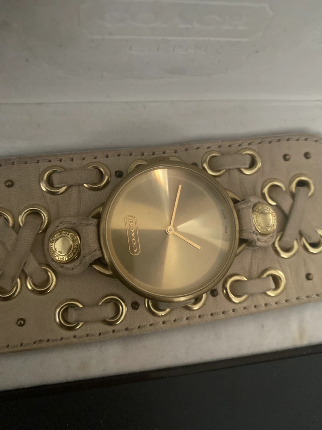 Coach Women's Gold Tone Cuff Watch Limited Edition cuff watch