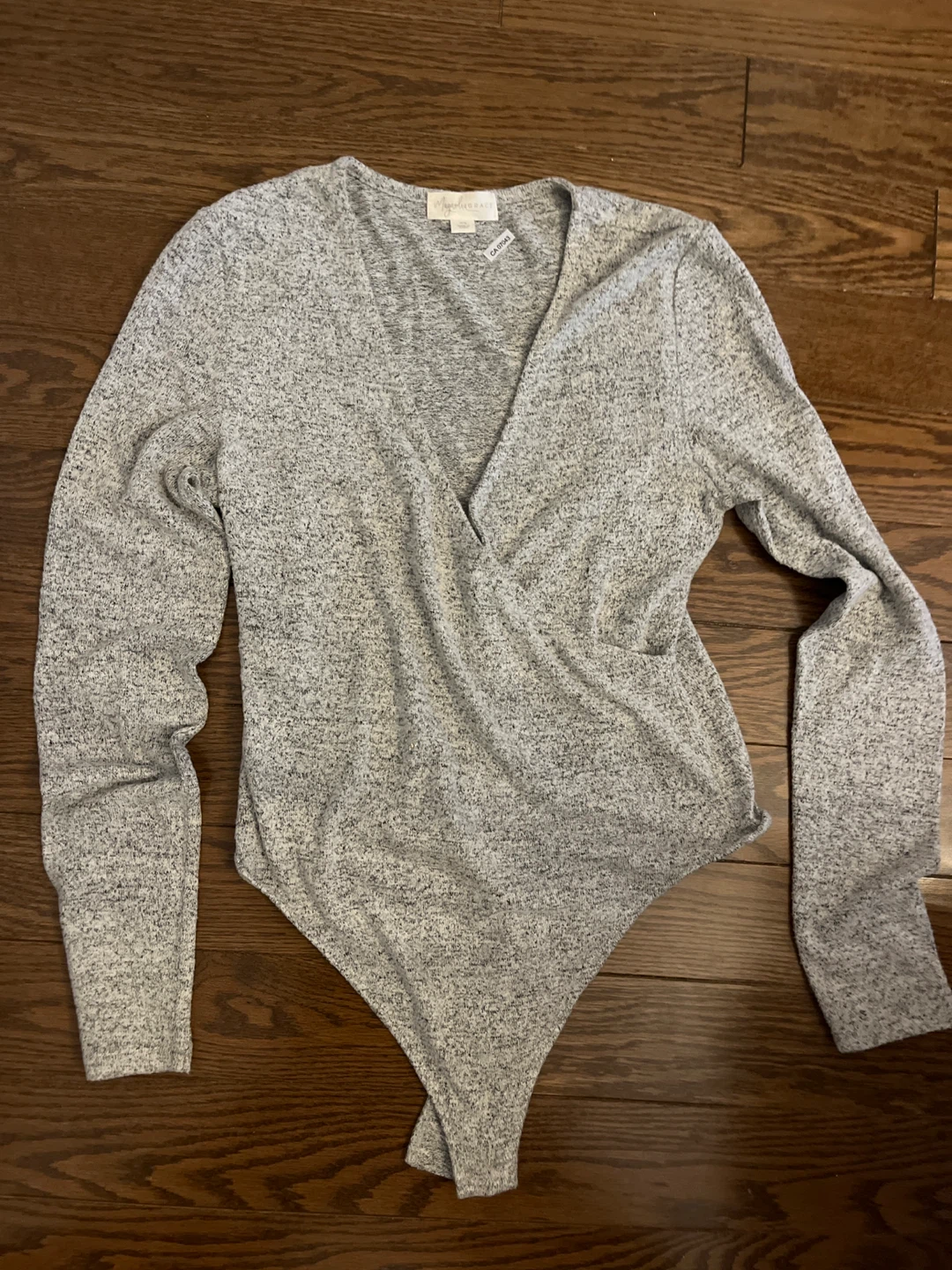Magnolia Grace Grey V-Neck Bodysuit