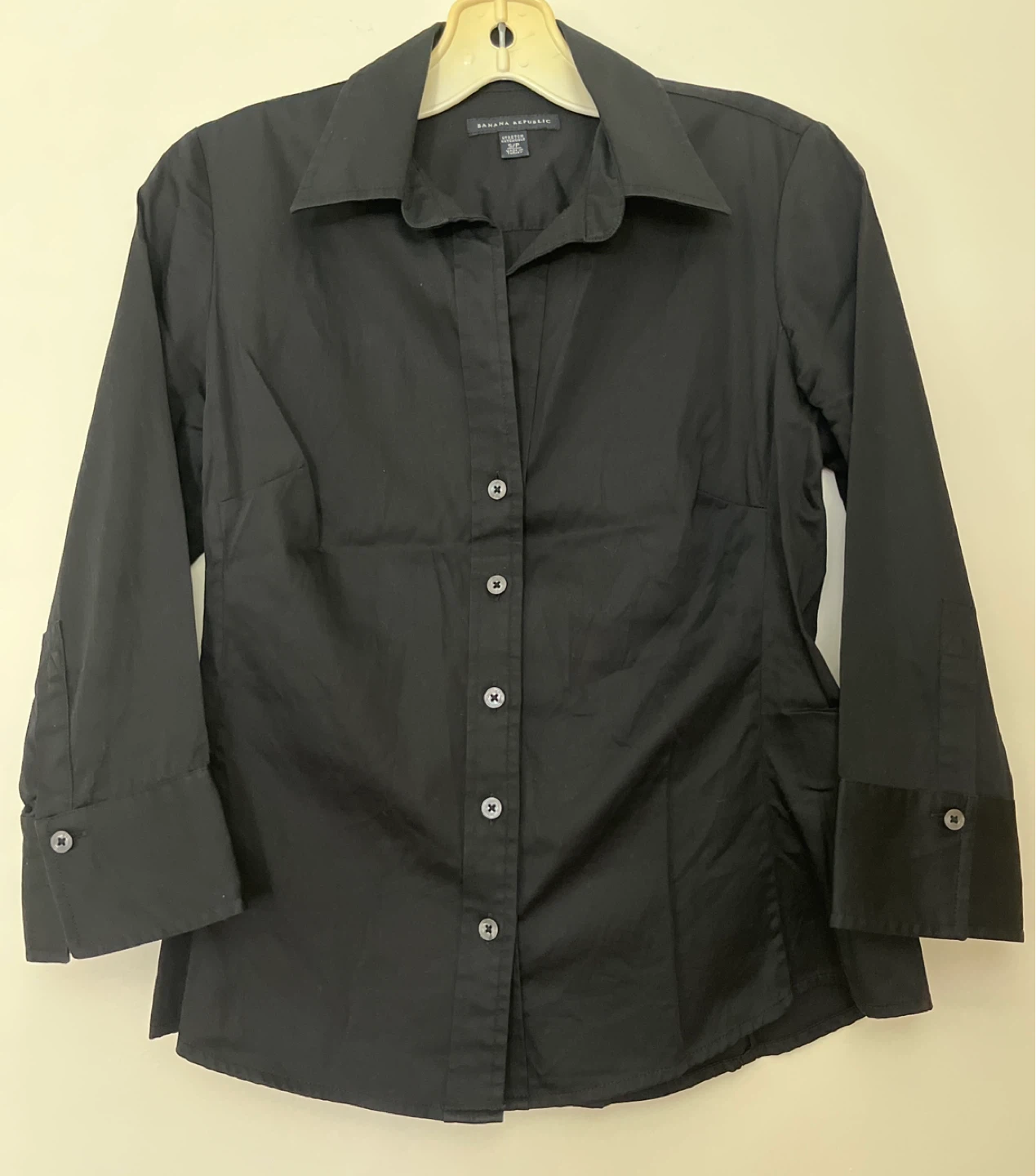 Banana Republic Black Stretch Button-Up Shirt
