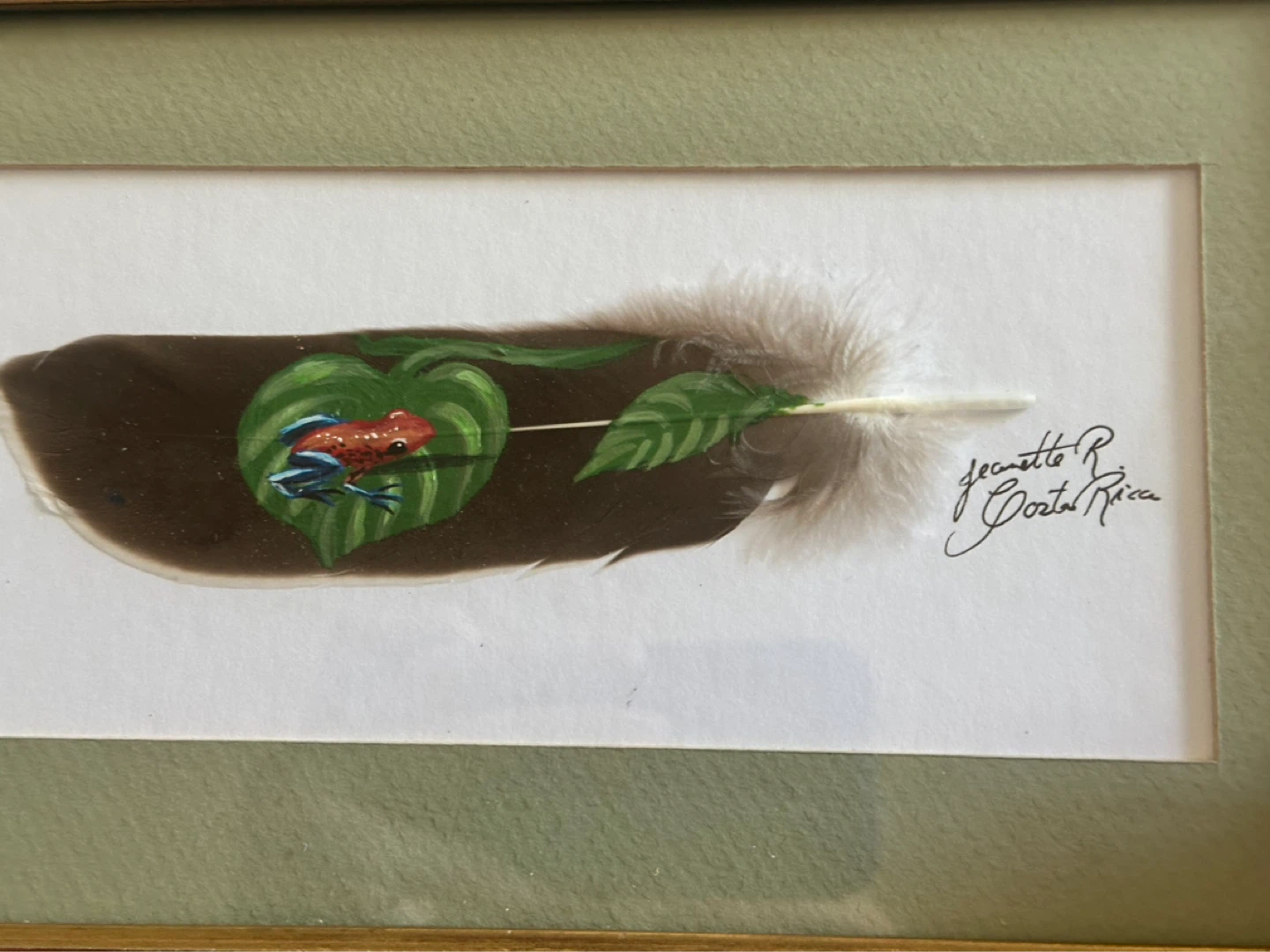 Hand painted Feather From Costa Rica - photo 3