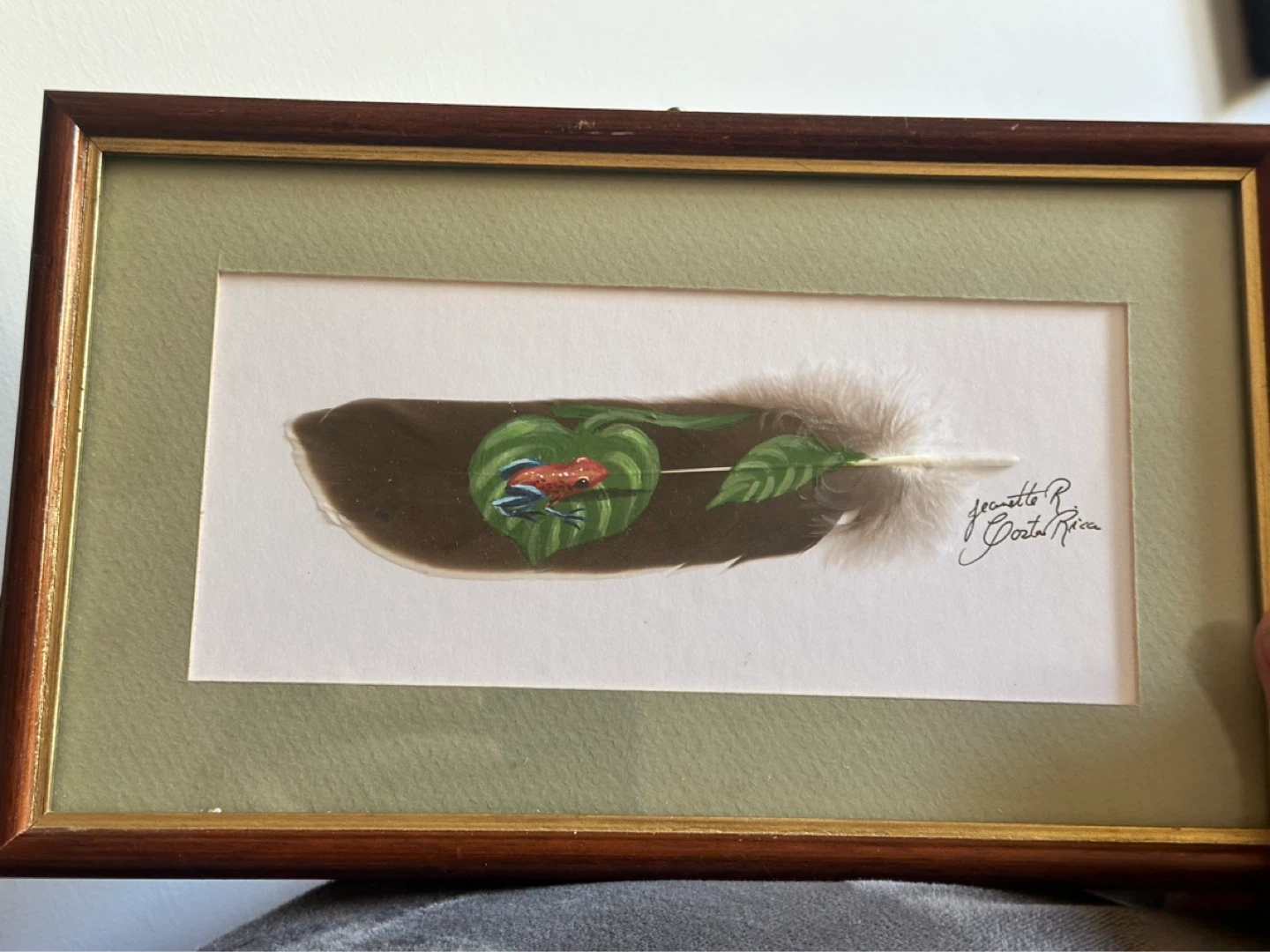 Hand painted Feather From Costa Rica