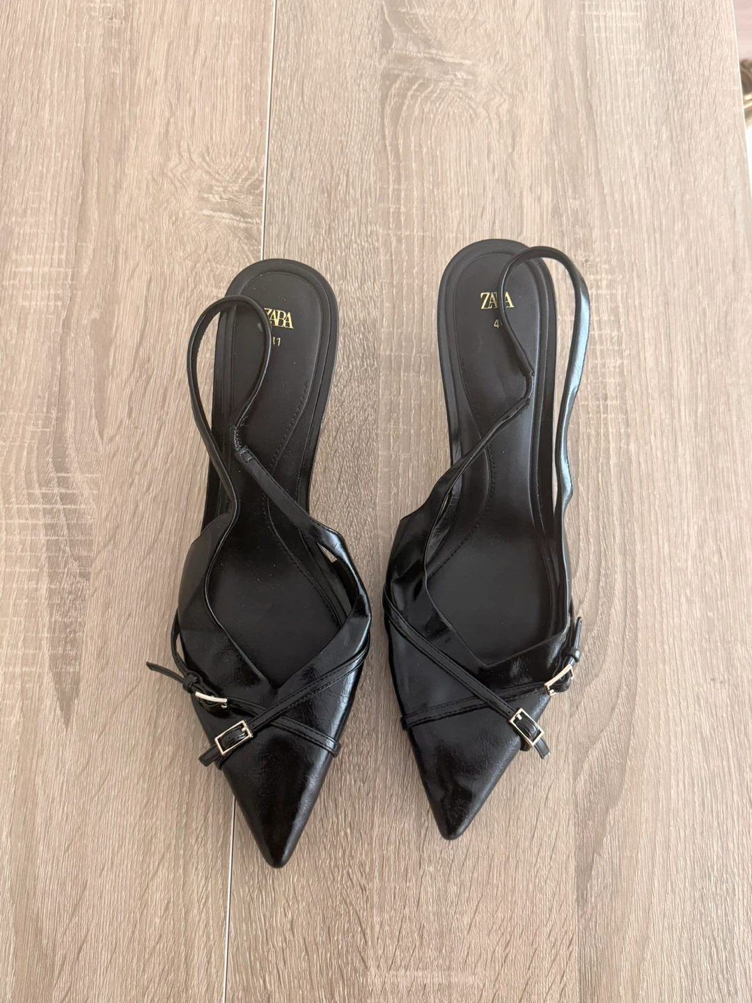 ZARA Black Slingback Heels