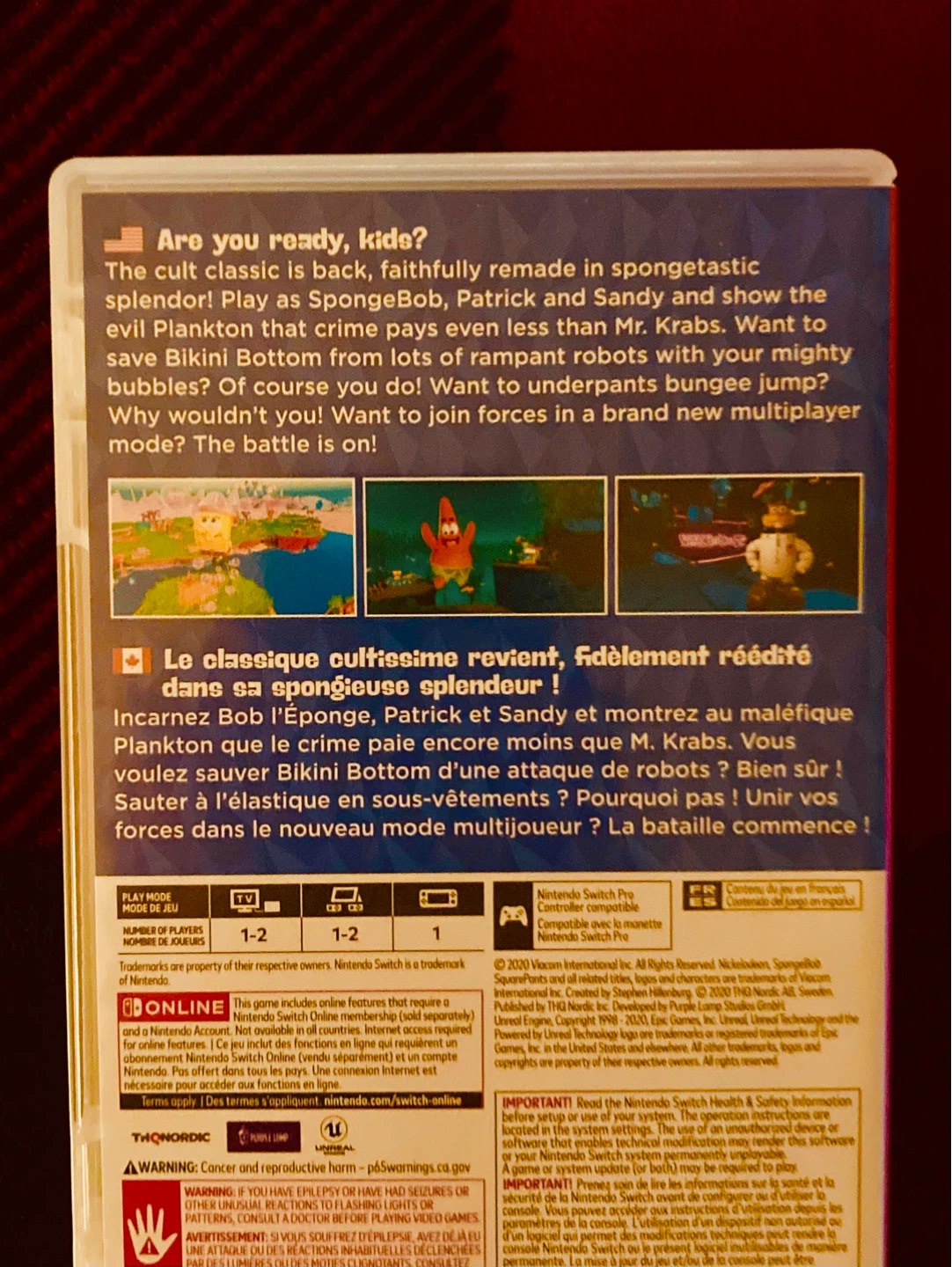 SpongeBob Battle for Bikini Bottom Nintendo Switch Game - photo 3